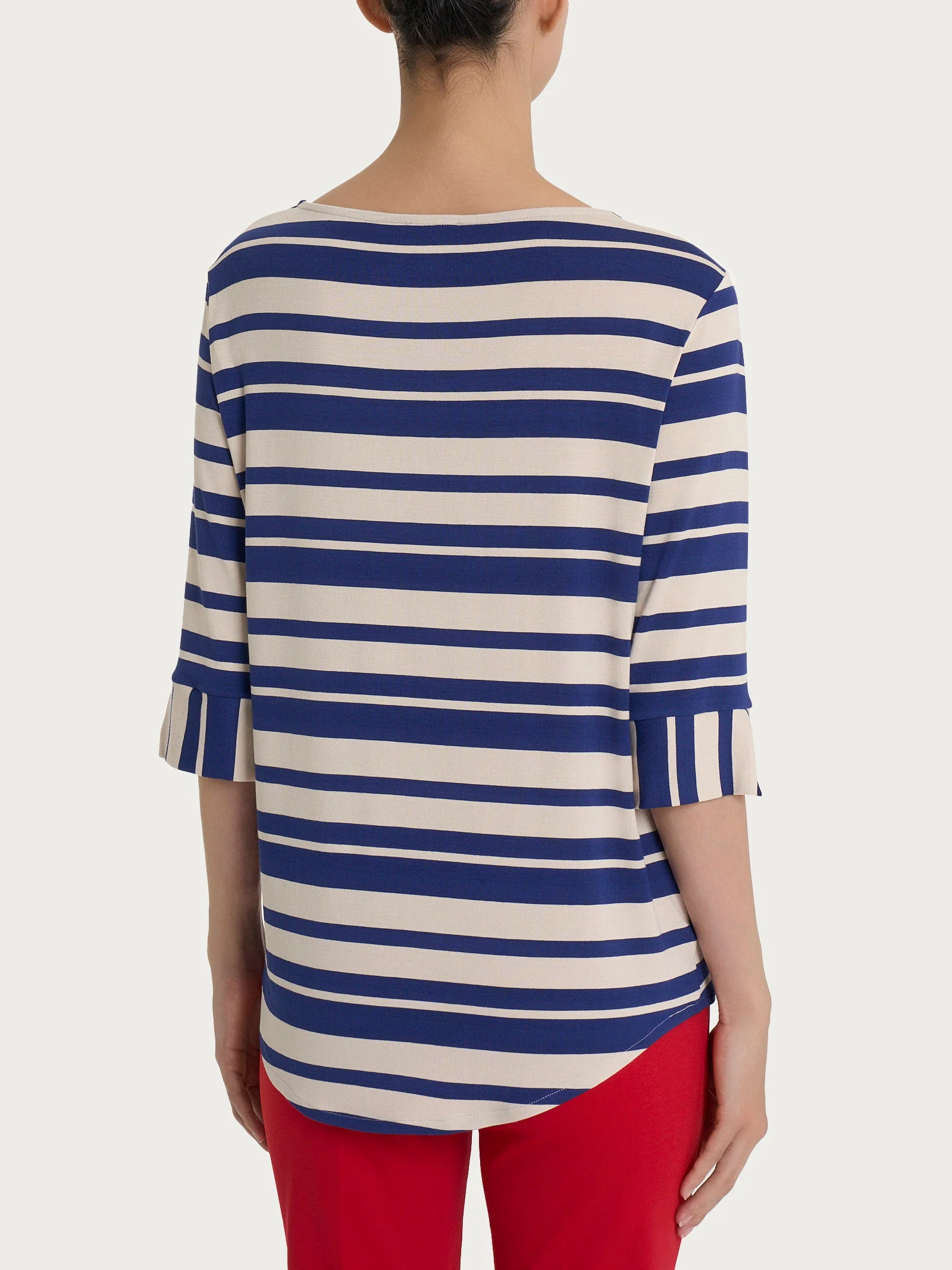 Maglietta a stripes alternate in Viscosa Summer - Fant. Blueberry Riga Alternata - Image 2