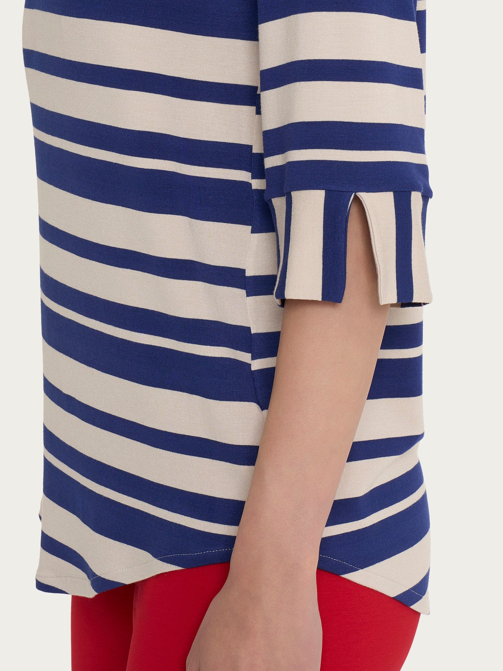 Maglietta a stripes alternate in Viscosa Summer - Fant. Blueberry Riga Alternata - Image 3