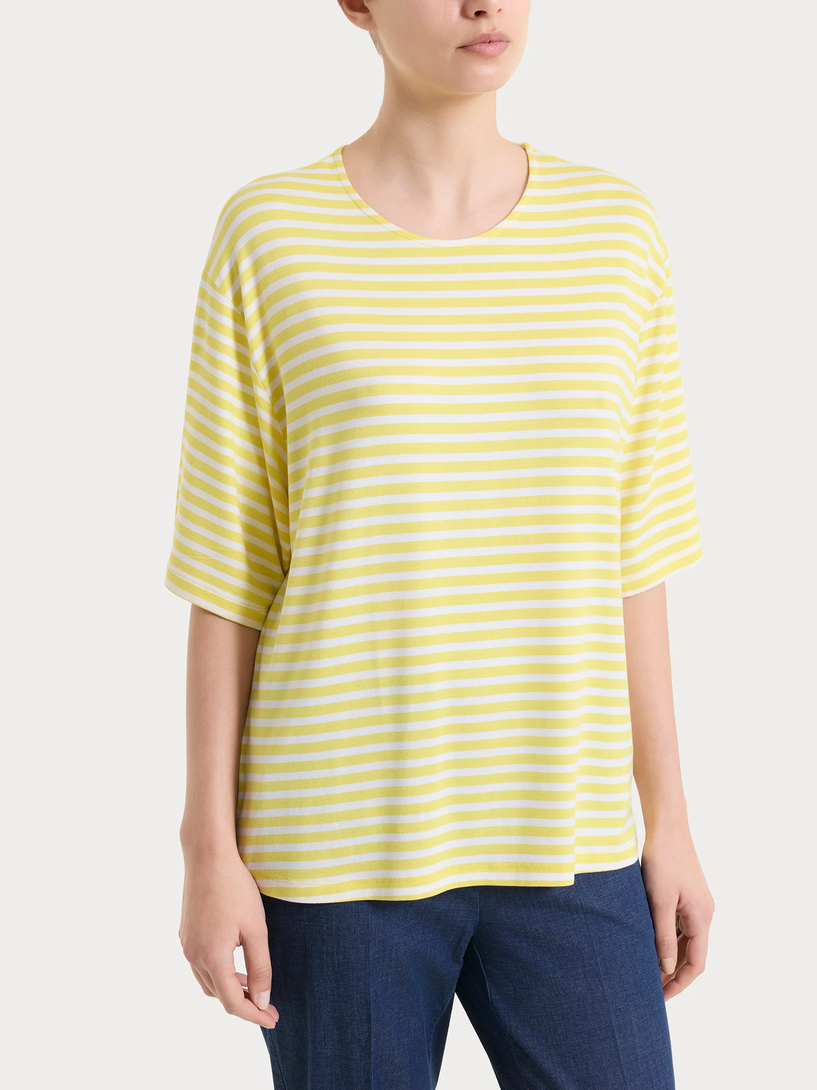 Maglietta boxy a righe in Viscosa Summer - Fant. Acacia riga pari
