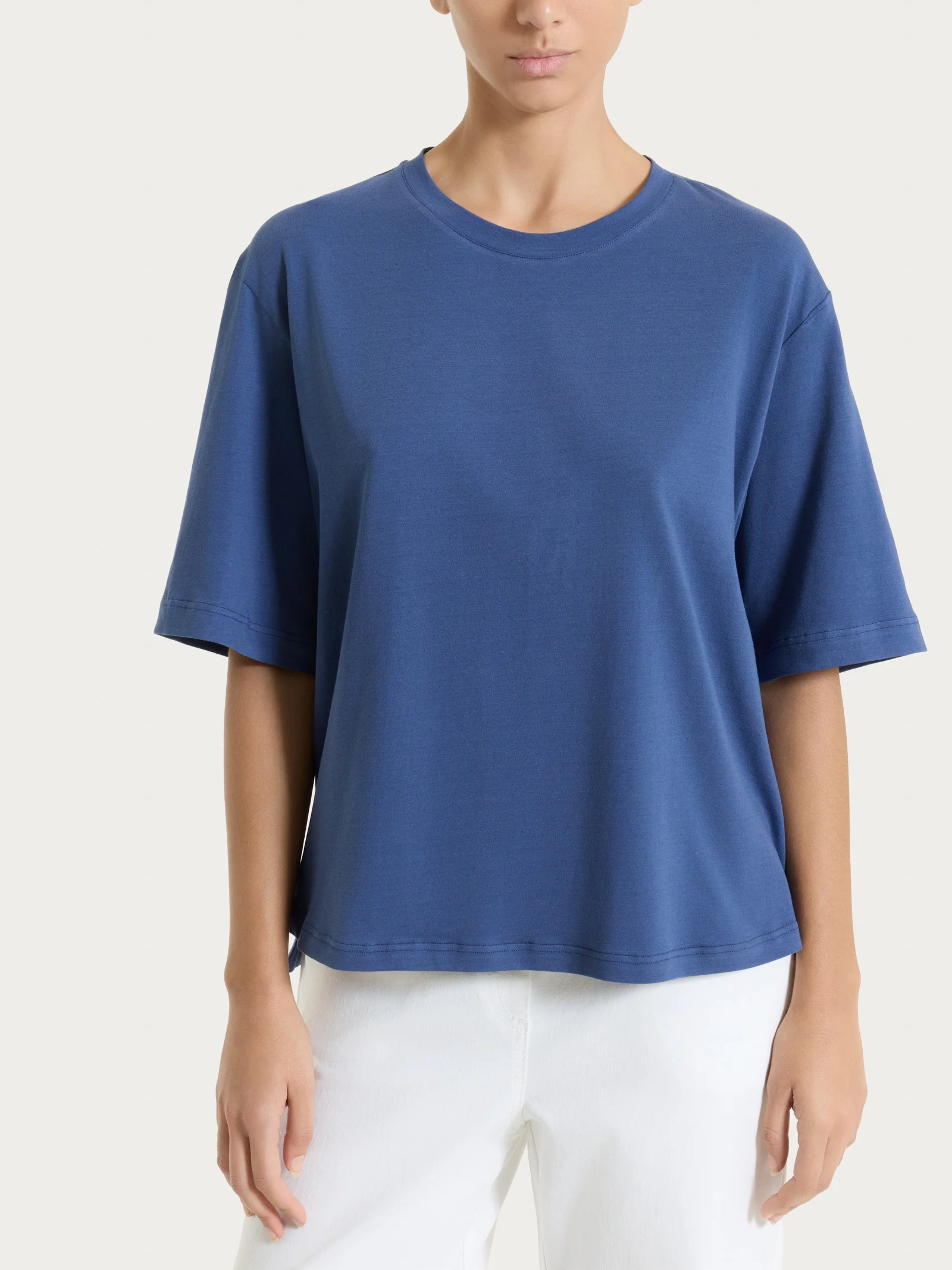 Maglietta boxy tinta unita in Ultralight - Oceana
