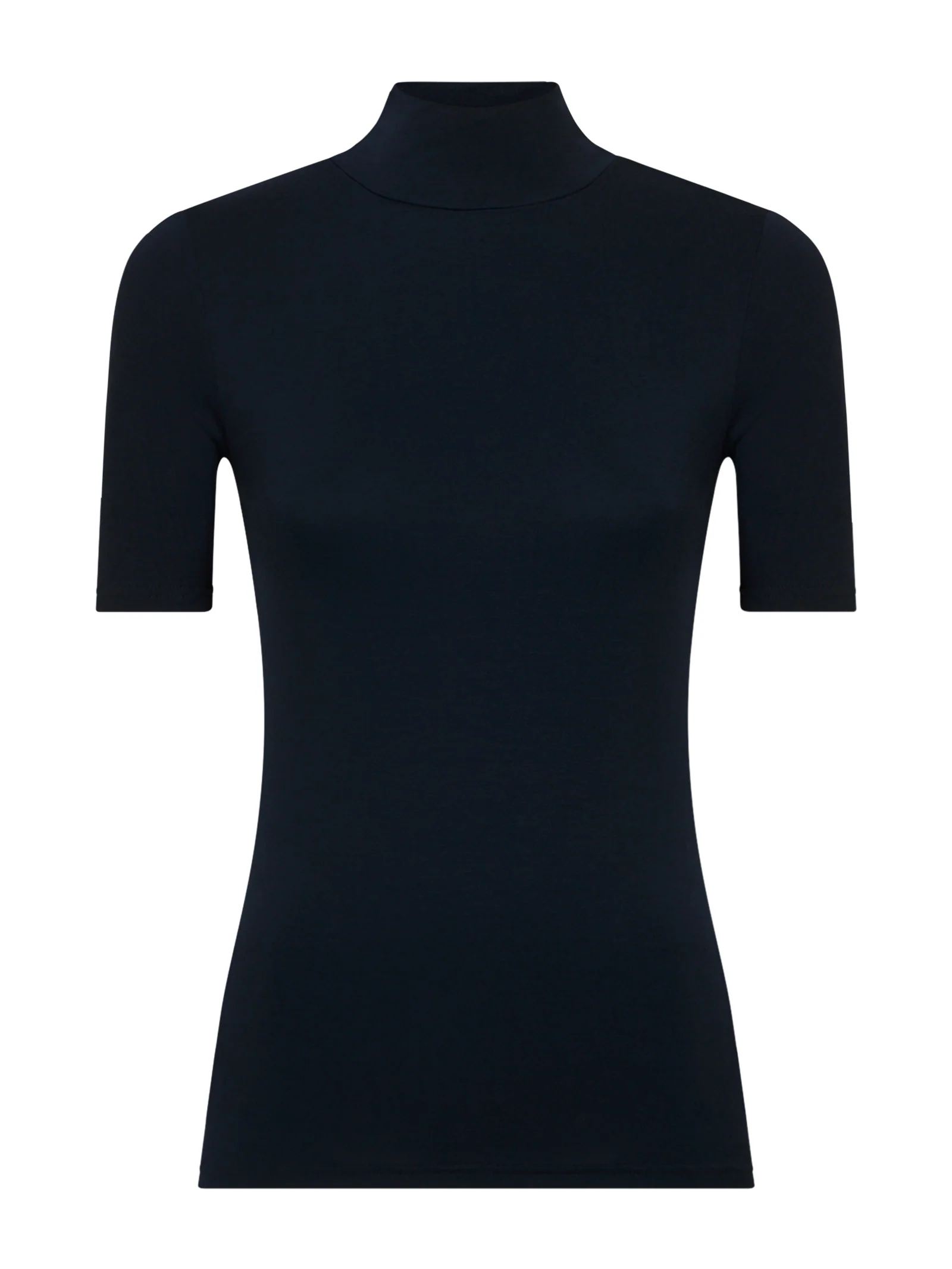 Maglietta collo alto in Eco Viscosa - Bleu