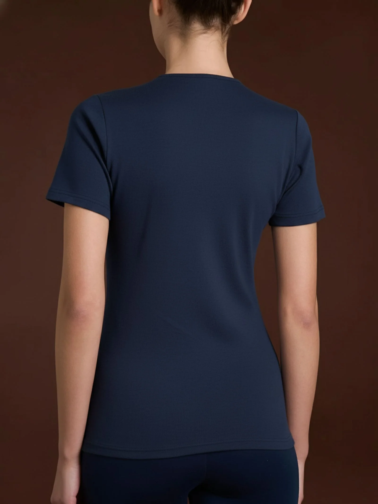 Maglietta con girocollo chiuso in Thermo Cotton - Bleu - Image 2