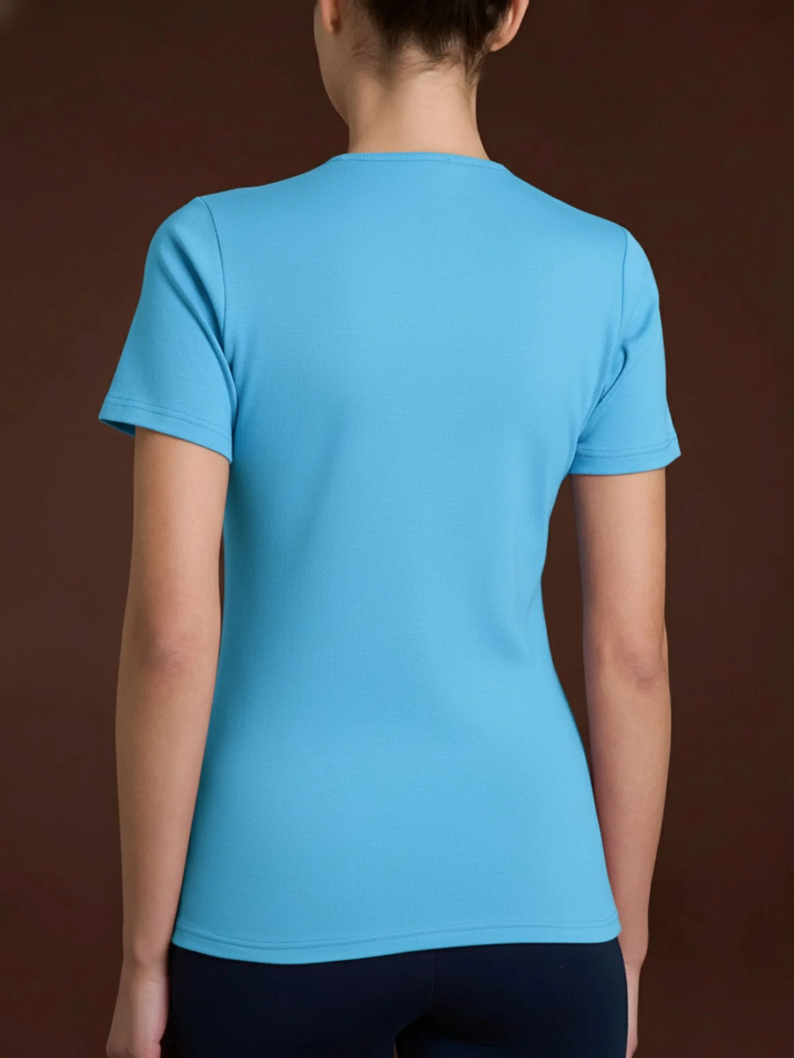 Maglietta con girocollo chiuso in Thermo Cotton - Milky Blue - Image 2
