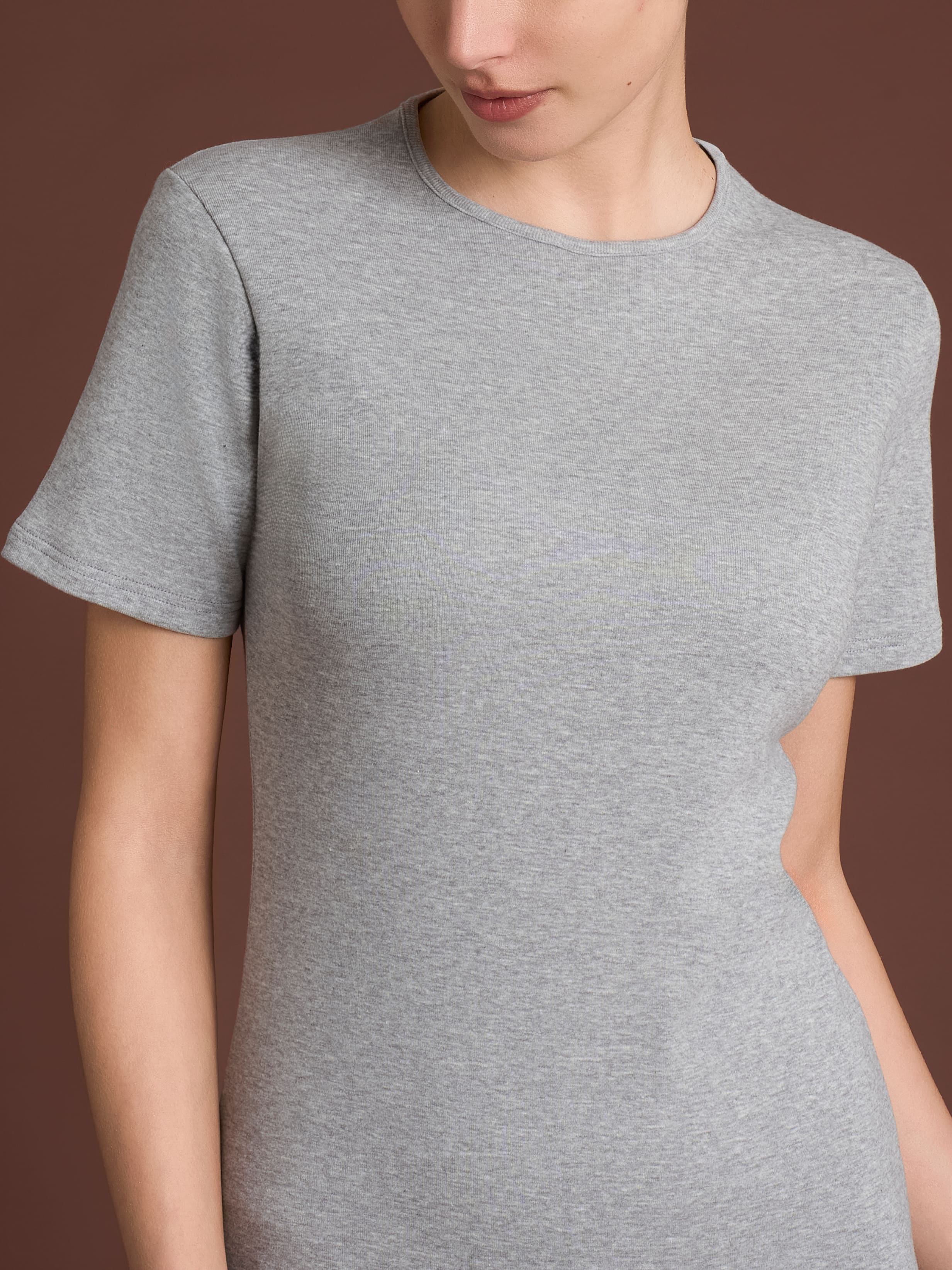 Maglietta con girocollo chiuso in Thermo Cotton - Milky Blue - Image 3