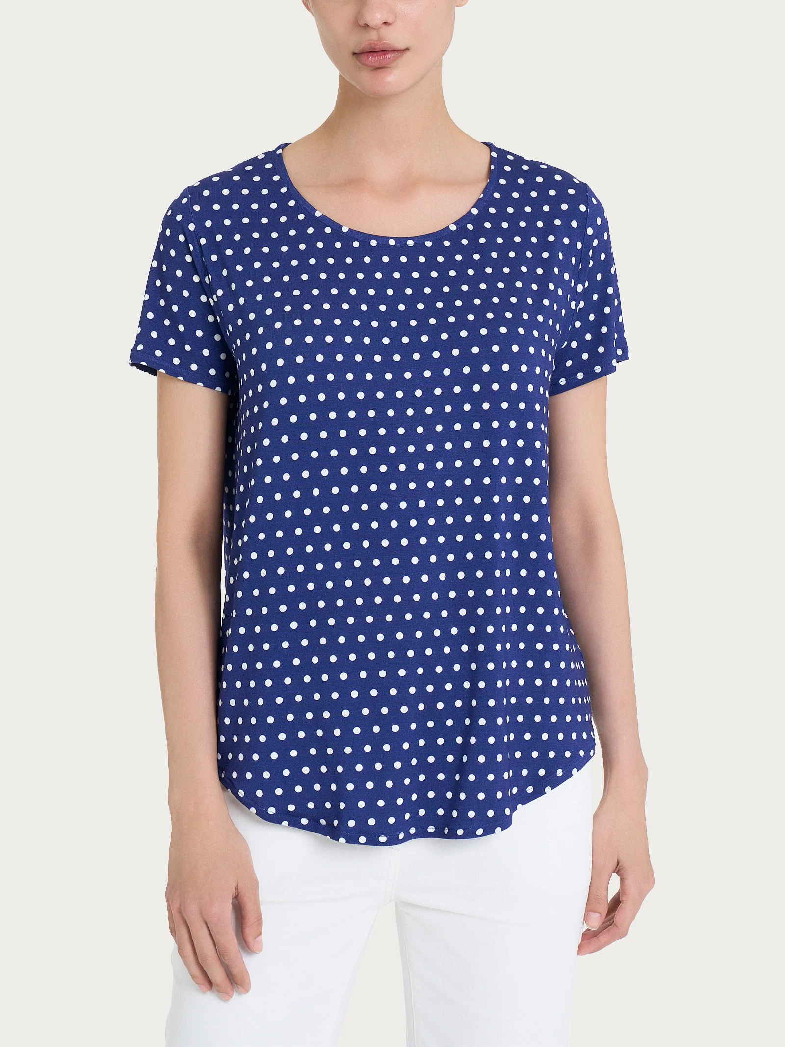 Maglietta con manica corta e dots in Viscosa Summer - Fant. Blueberry