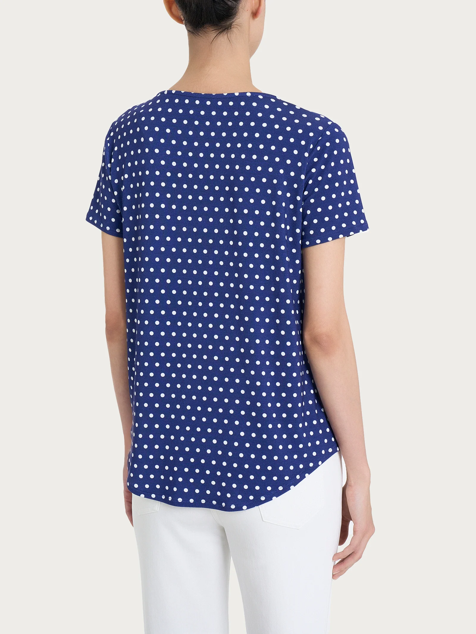 Maglietta con manica corta e dots in Viscosa Summer - Fant. Blueberry - Image 2