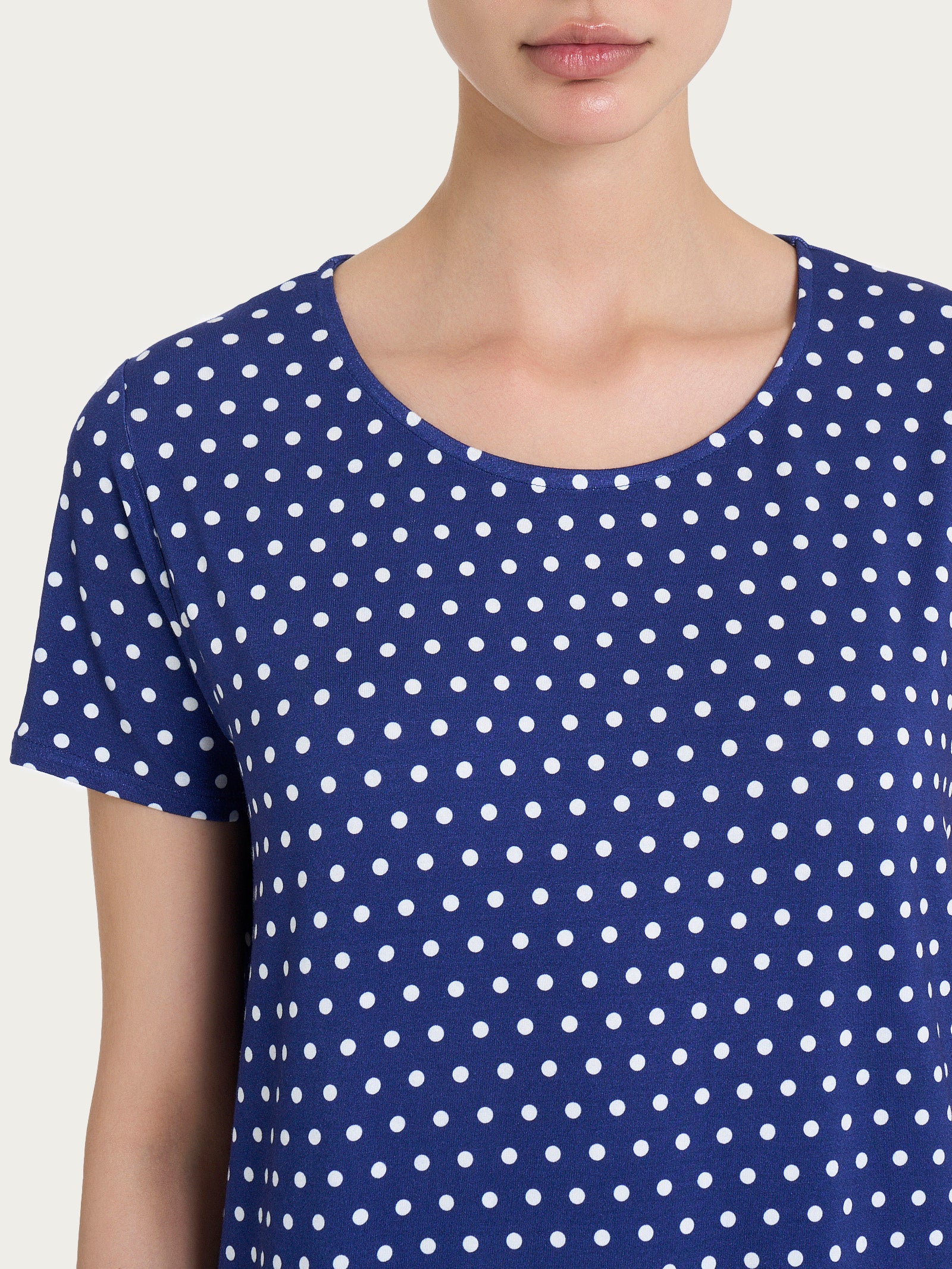 Maglietta con manica corta e dots in Viscosa Summer - Fant. Blueberry - Image 3