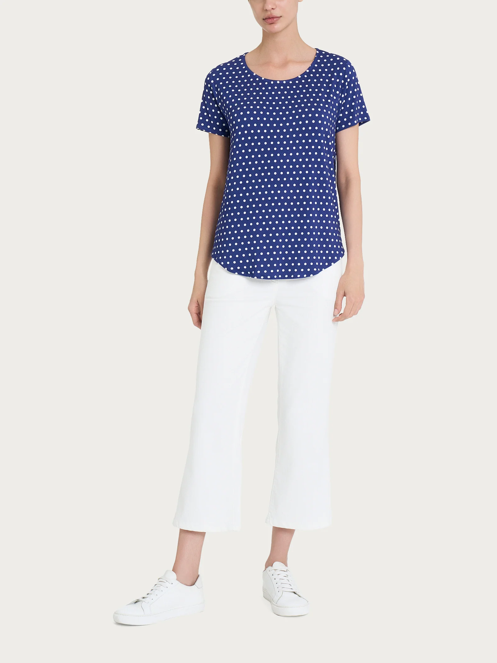 Maglietta con manica corta e dots in Viscosa Summer - Fant. Blueberry - Image 4