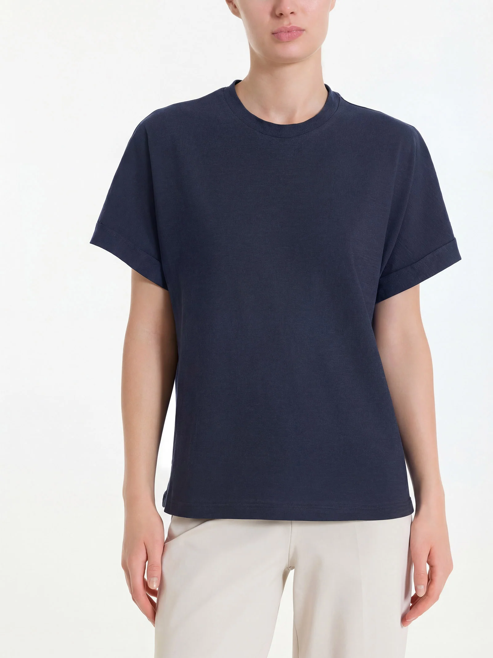Maglietta con manica over in Slub Jersey - Bleu