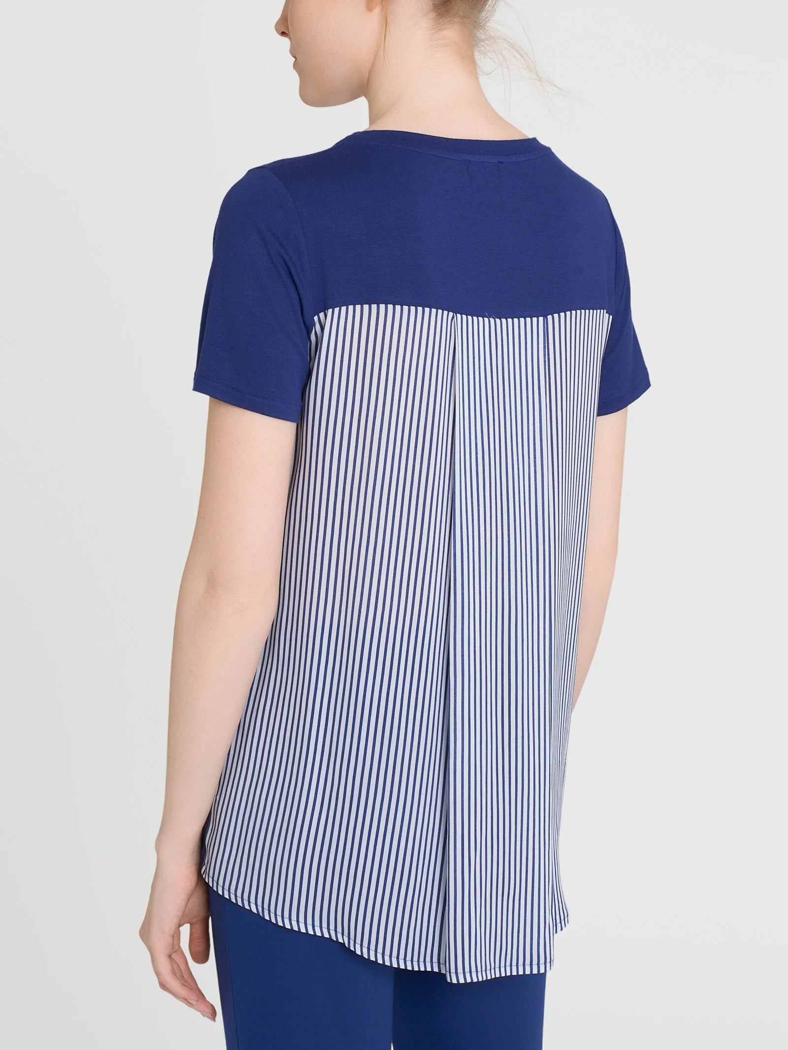 Maglietta con retro con stripes in Viscosa Summer - Fant. Blueberry - Image 2