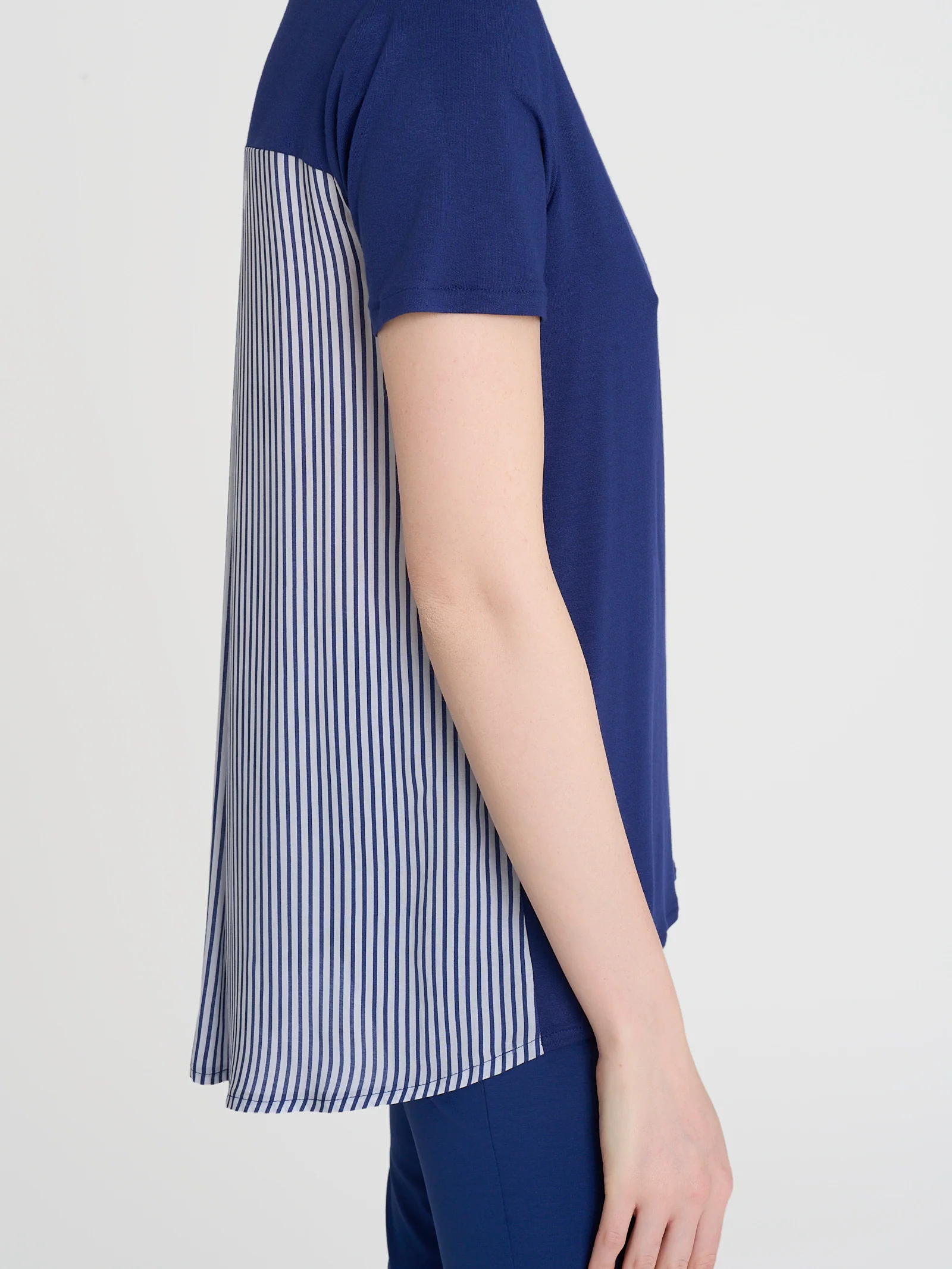 Maglietta con retro con stripes in Viscosa Summer - Fant. Blueberry - Image 3