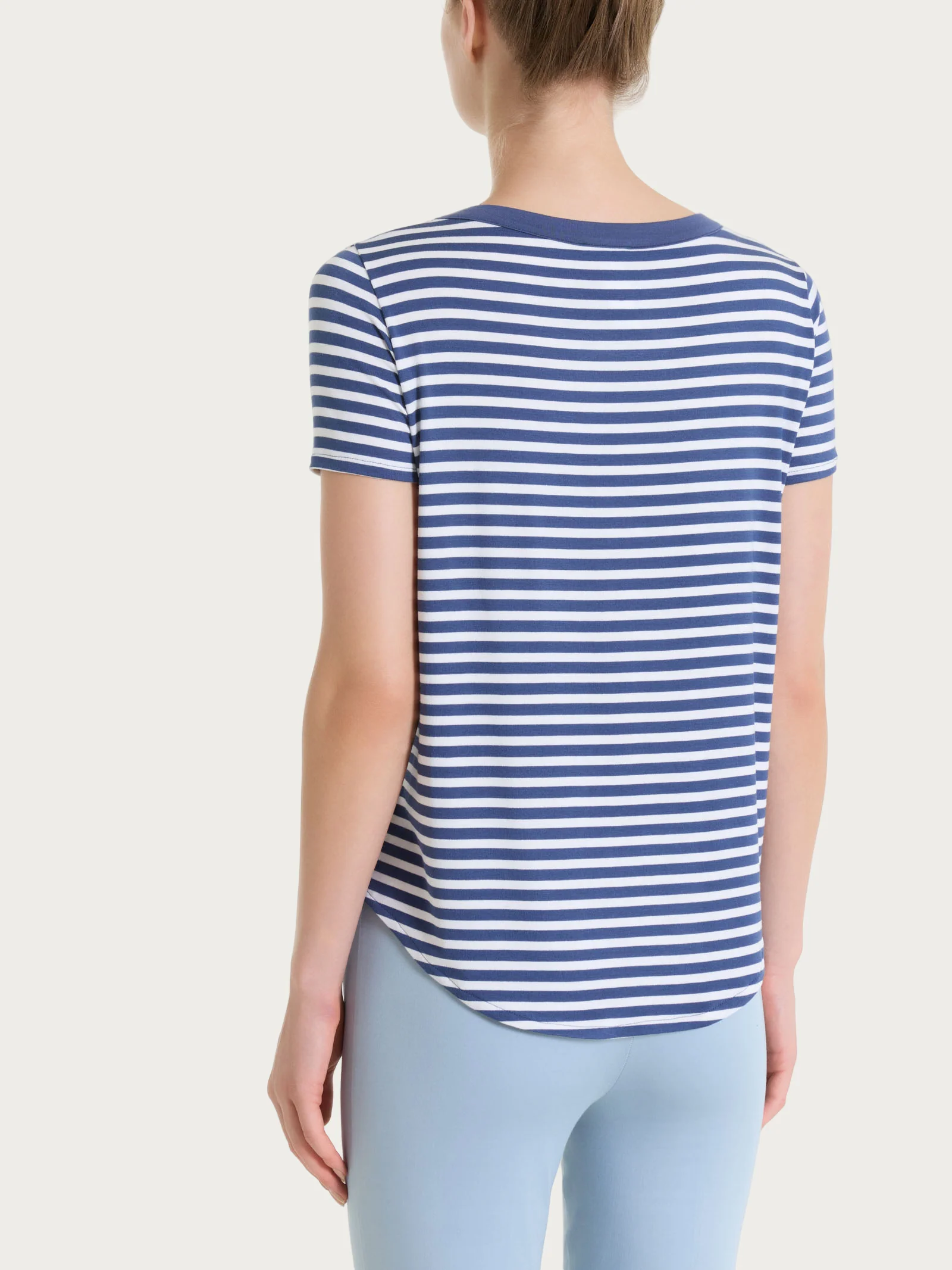 Maglietta girocollo a righe in Viscosa Summer - Fant. Oceana riga pari - Image 2