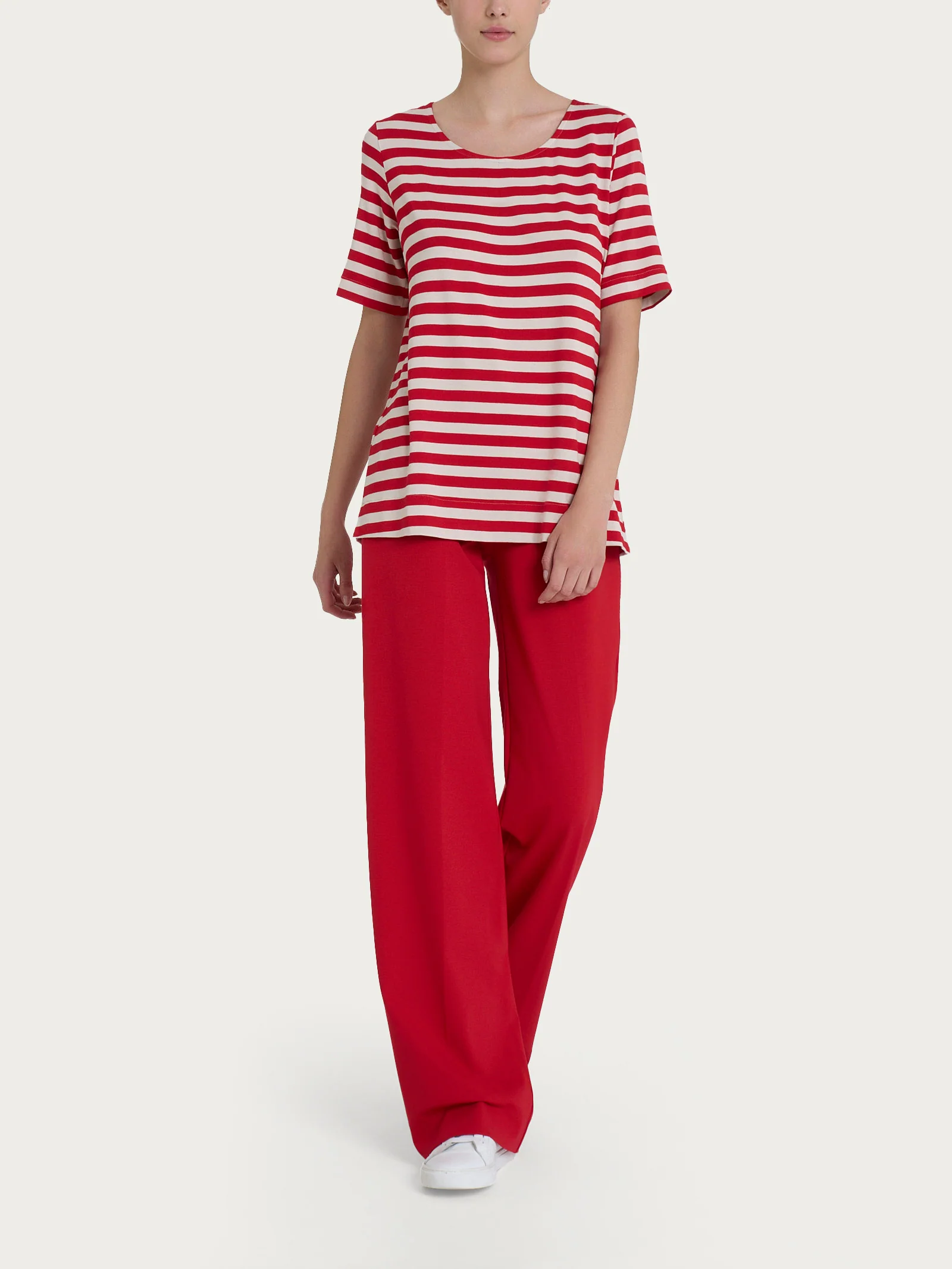 Maglietta girocollo con stripes in Viscosa Summer - Fant. Salsa Riga Pari - Image 4