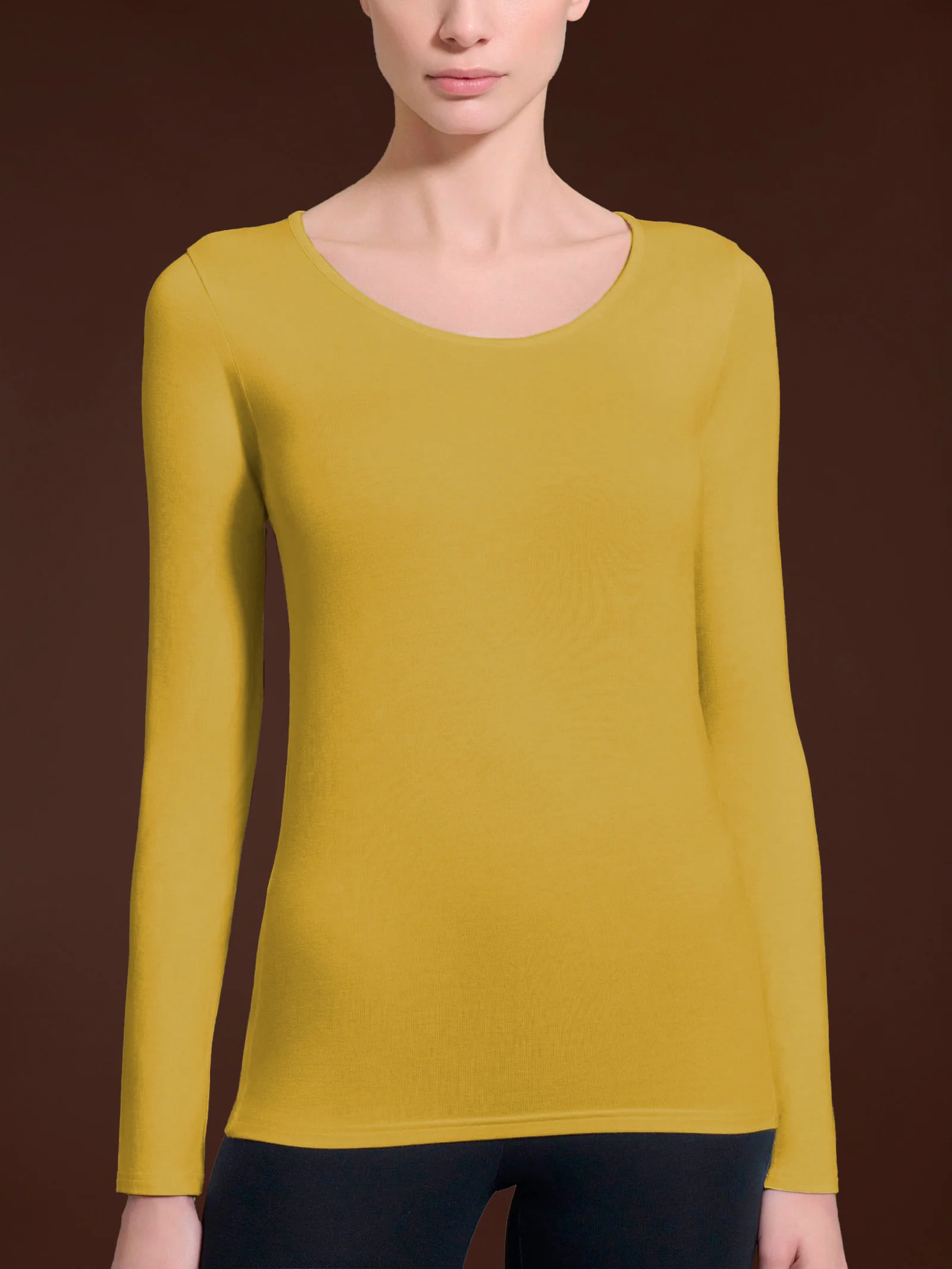 Maglietta girocollo in Eco Viscosa - Oil Yellow