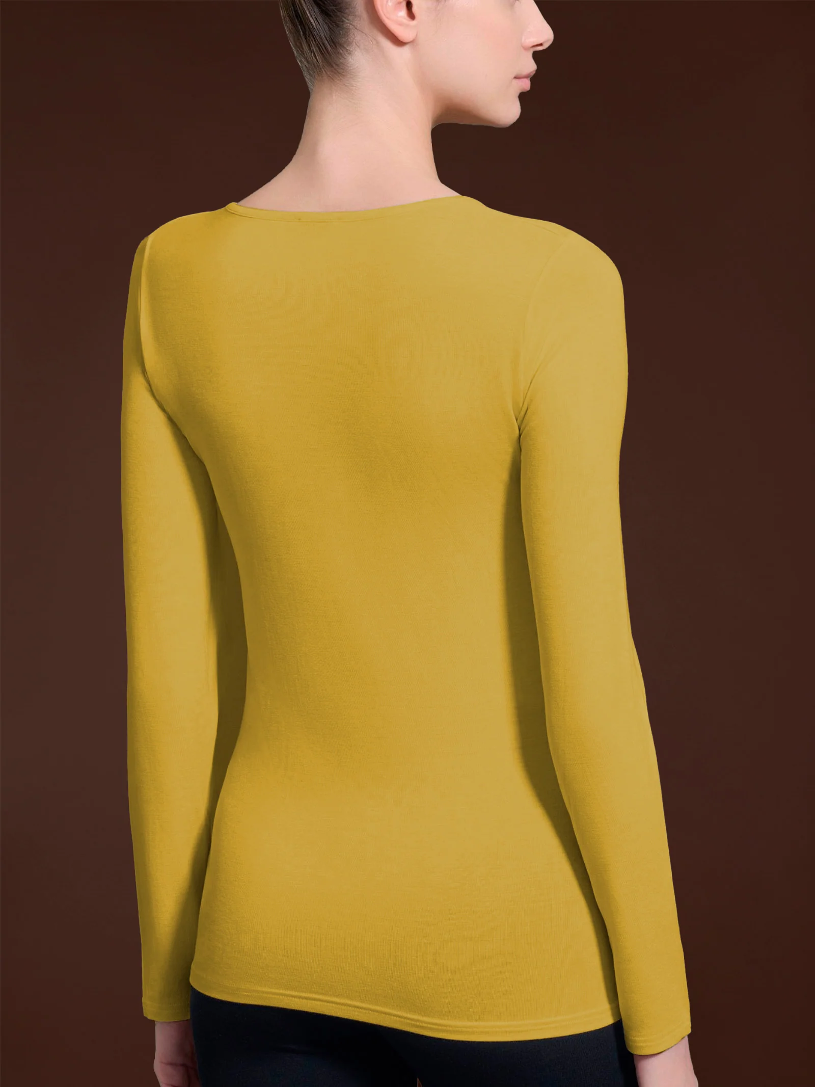 Maglietta girocollo in Eco Viscosa - Oil Yellow - Image 2