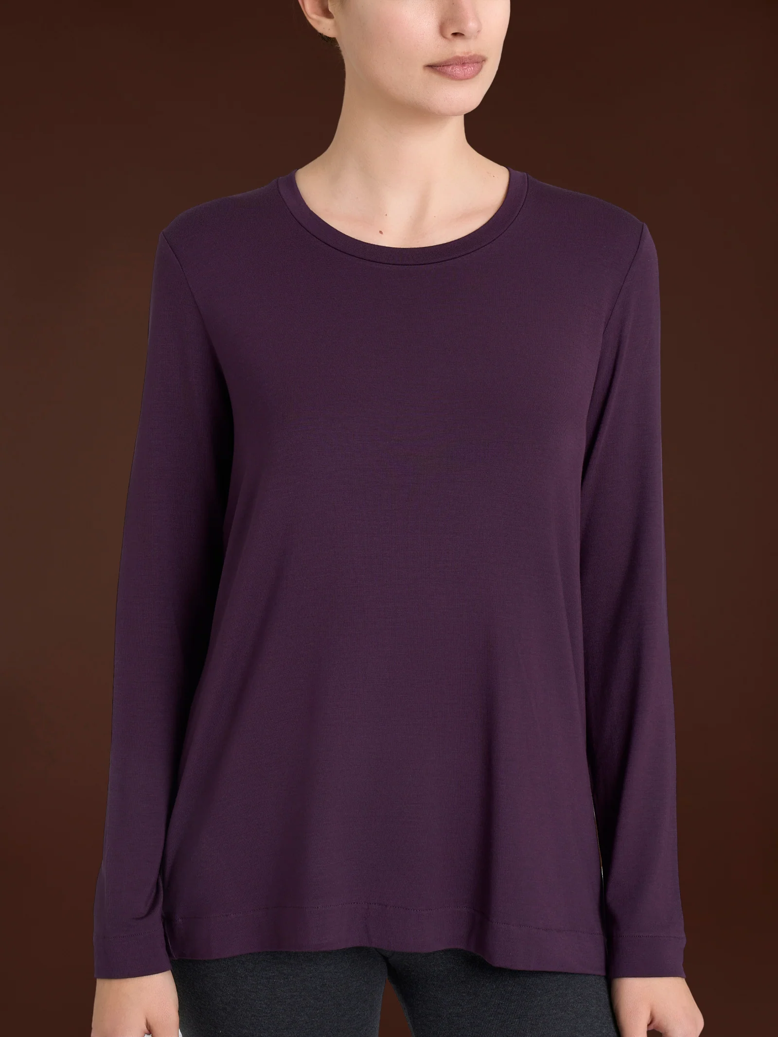 Maglietta girocollo in Eco Viscosa - Plum Perfect