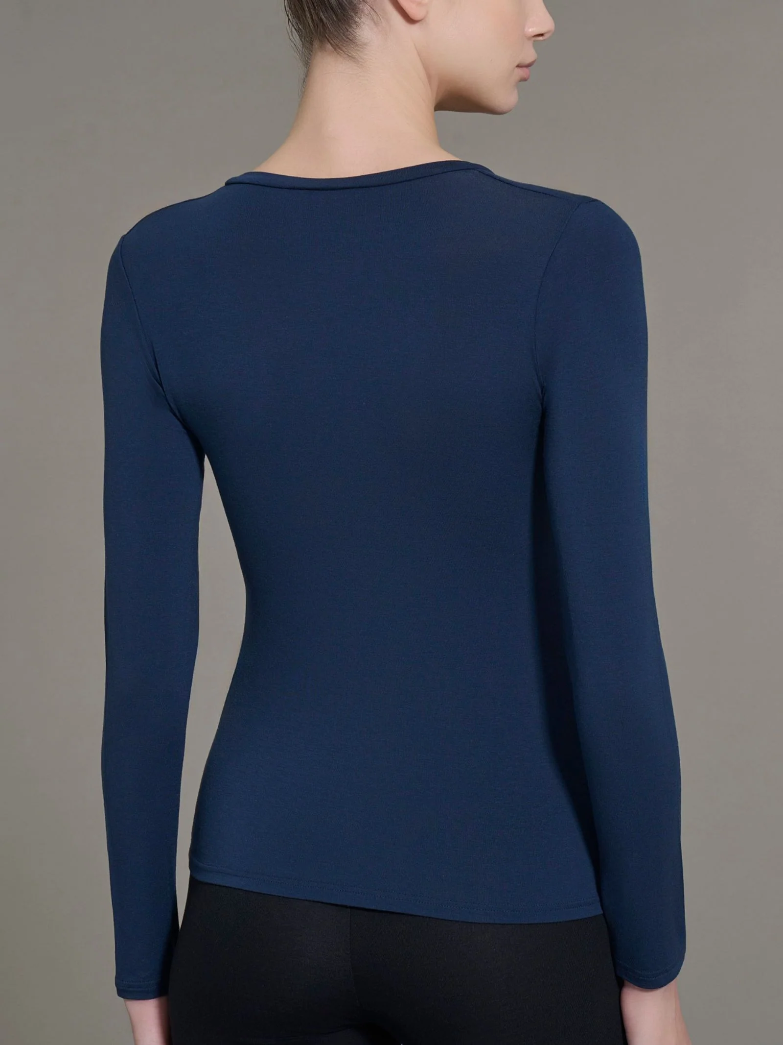 Maglietta girocollo in filato Tenderwool - Bleu - Image 3