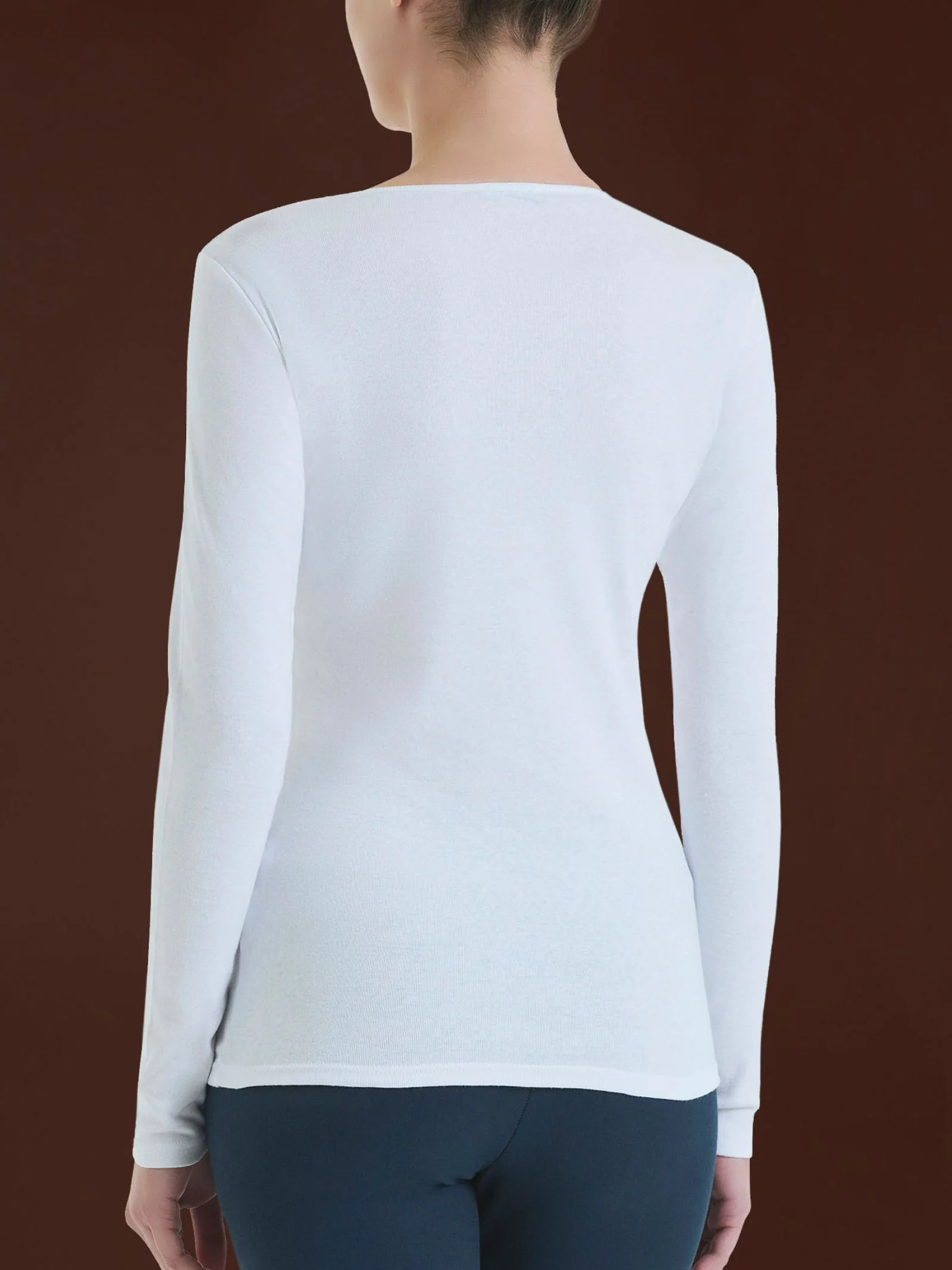 Maglietta girocollo in Thermo Cotton - Bianco - Image 2