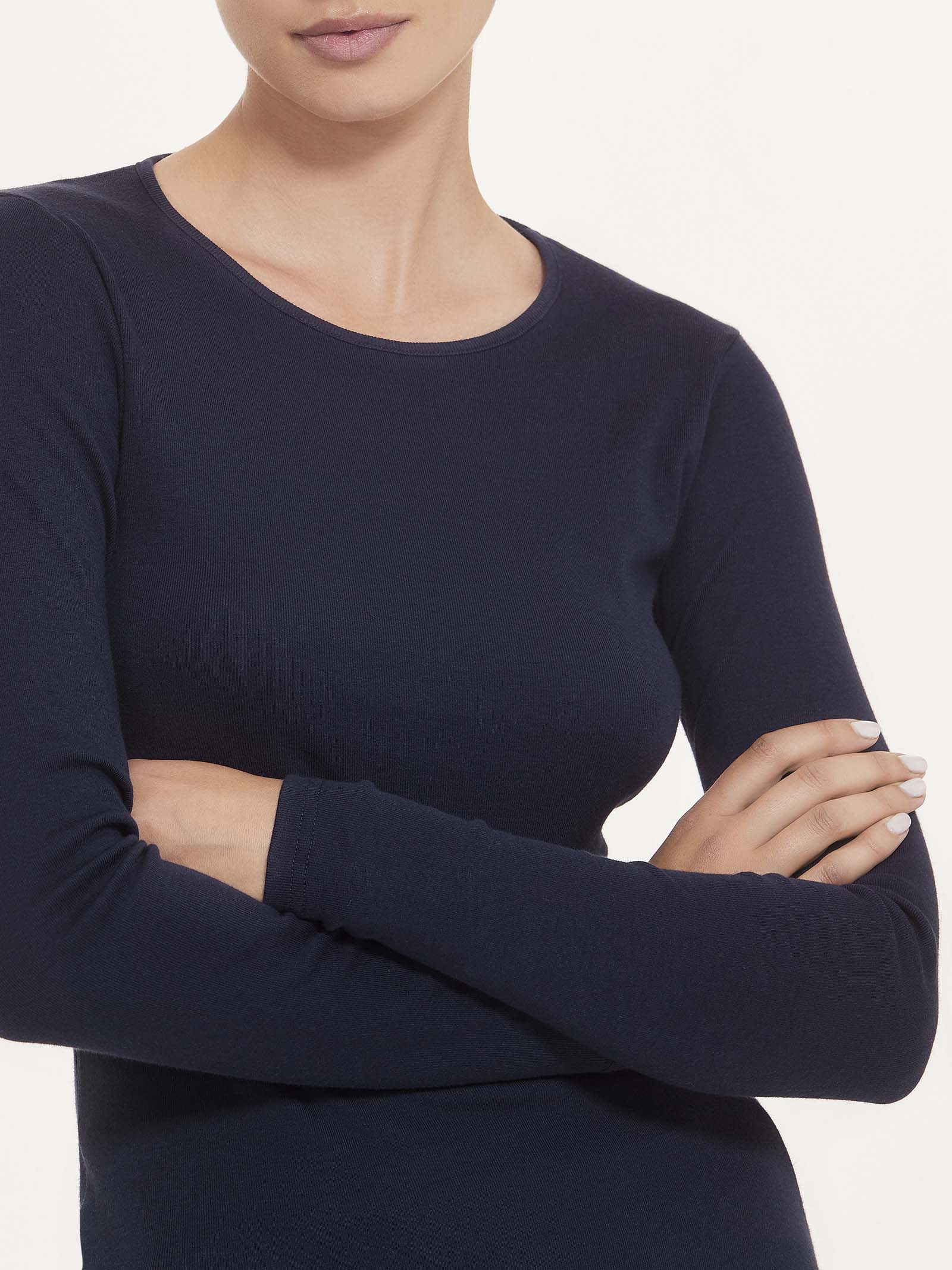 Maglietta girocollo in Thermo Cotton - Bleu - Image 3