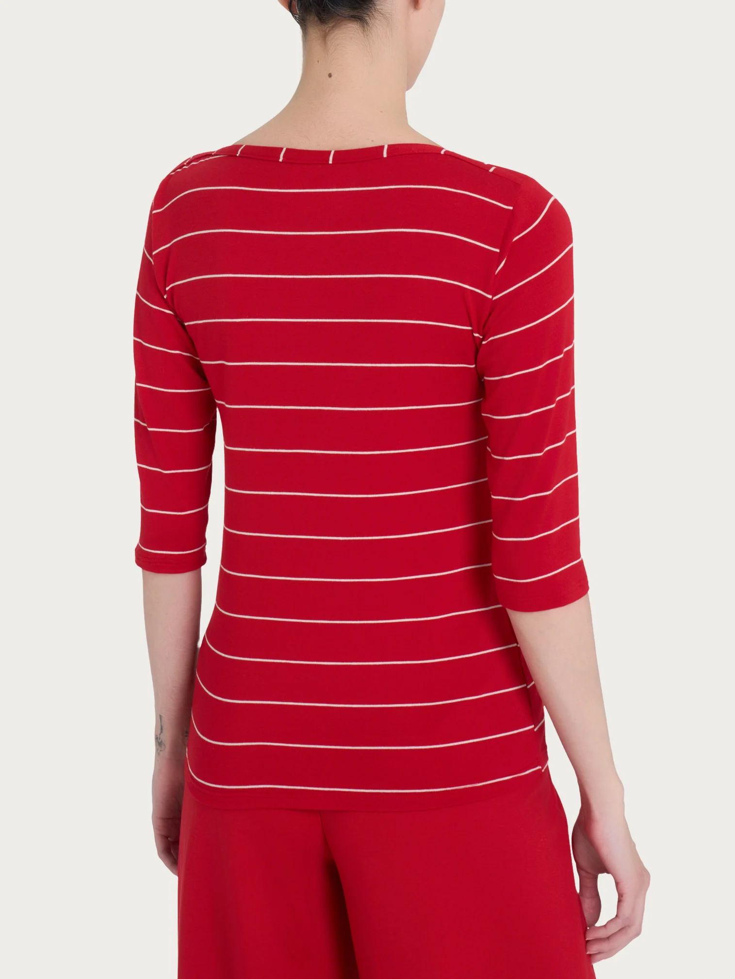 Maglietta skinny con stripes spaziate in Viscosa Summer  - Fant. Salsa Riga Spaziata - Image 2