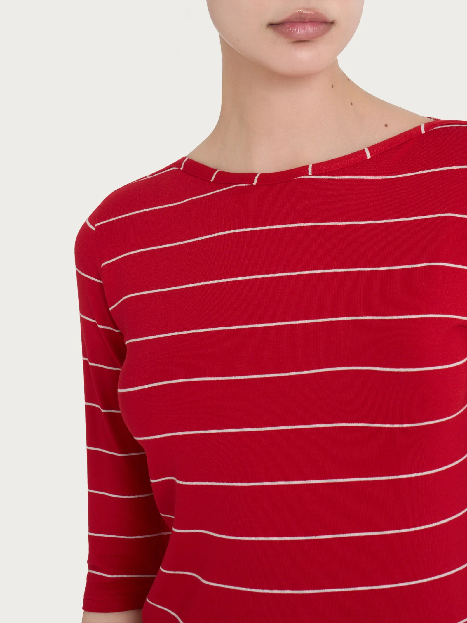Maglietta skinny con stripes spaziate in Viscosa Summer  - Fant. Salsa Riga Spaziata - Image 3