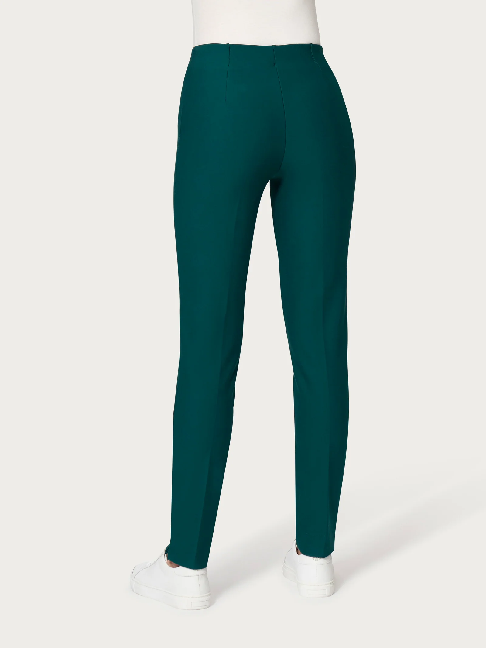 Pantalone a sigaretta con spacchetti in Compact - Rain Forest - Image 2