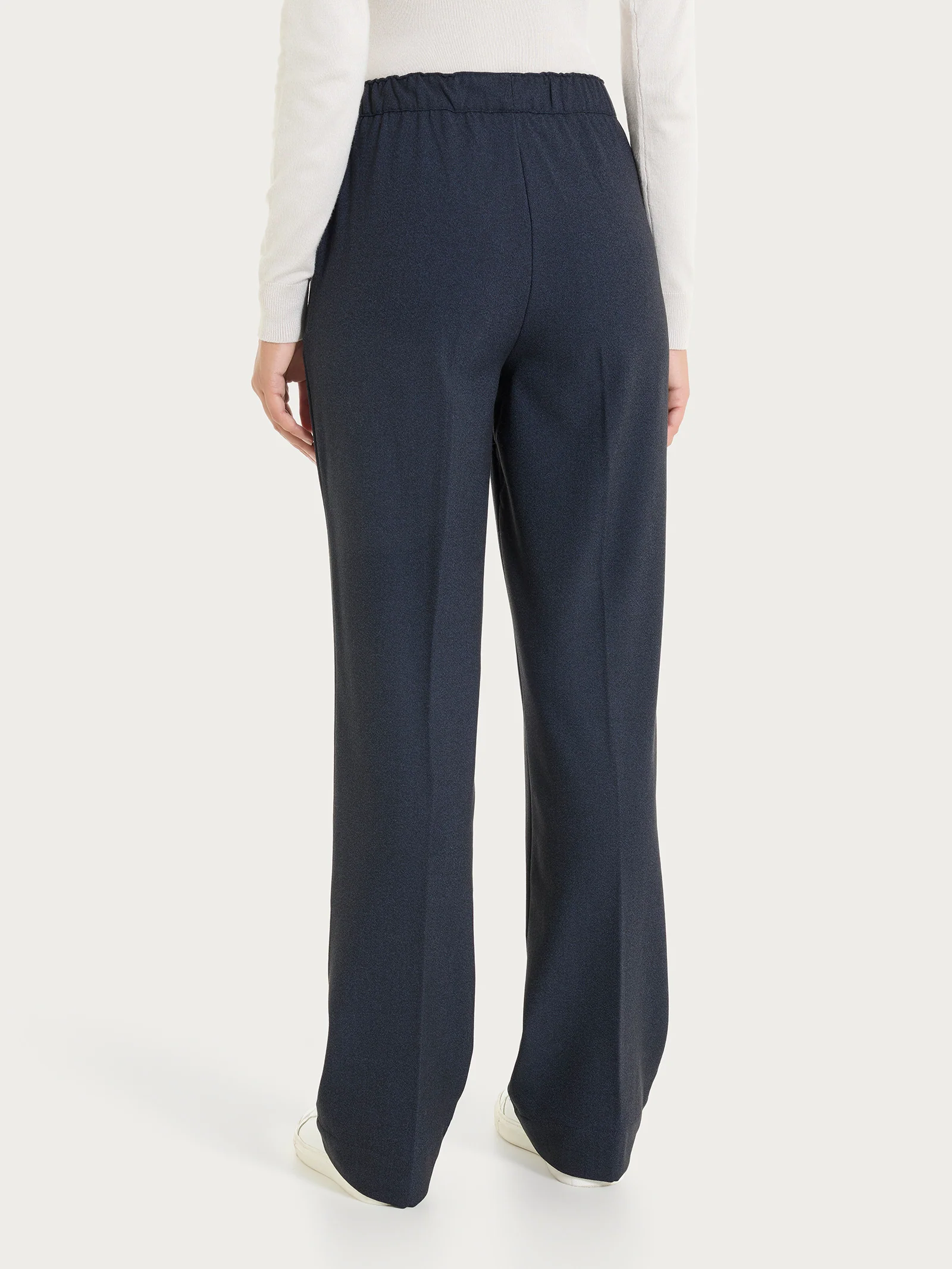 Pantalone ampio con tasche in Flannel Twill - Bleu Mel. - Image 3