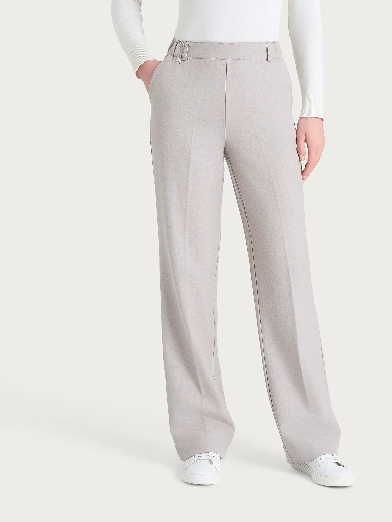 Pantalone ampio con tasche in Flannel Twill - Nude