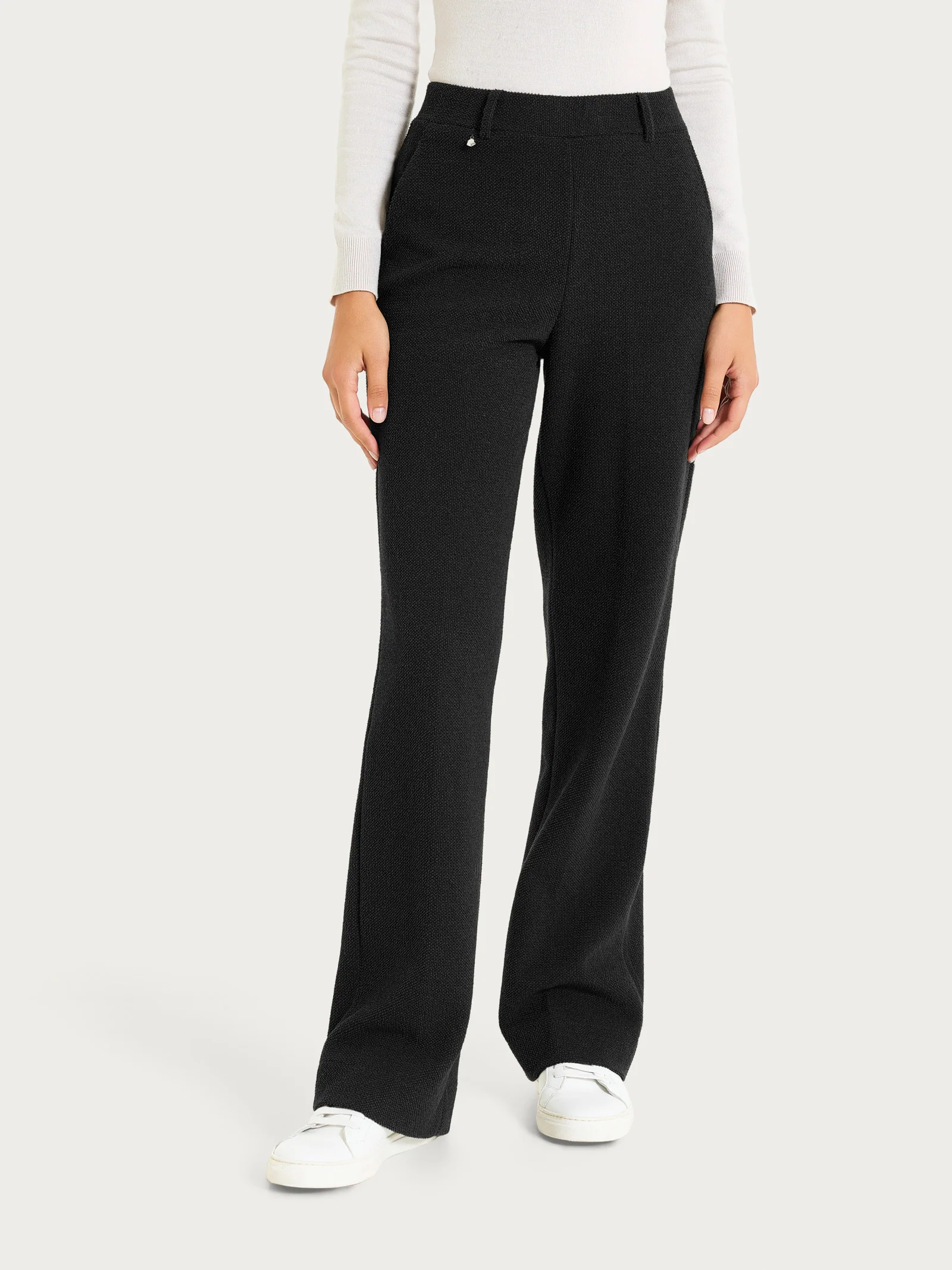 Pantalone ampio con tasche in Japanese Fleece - Nero