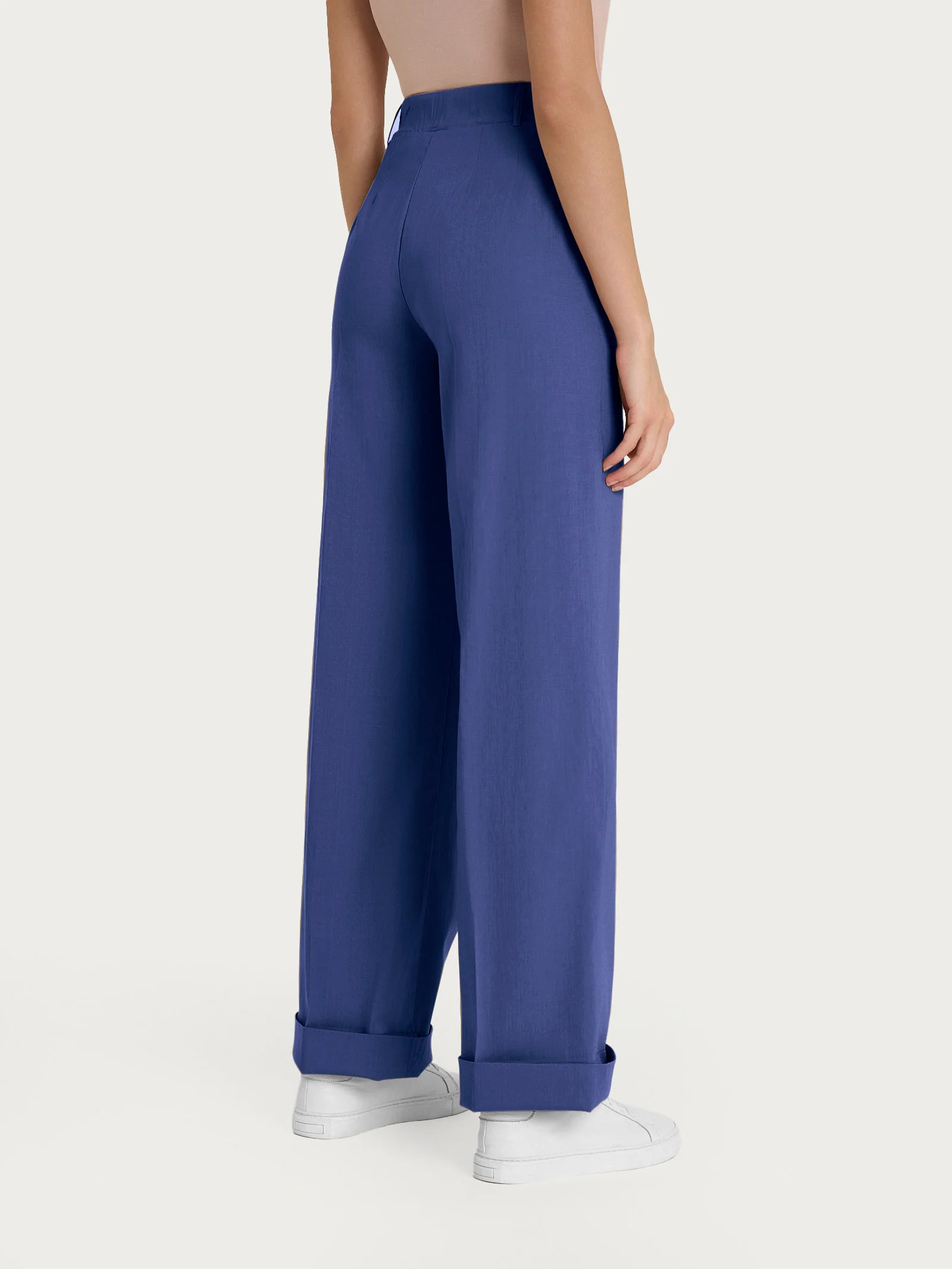 Pantalone ampio con tasche in Super Natural - Skipper Blue - Image 2