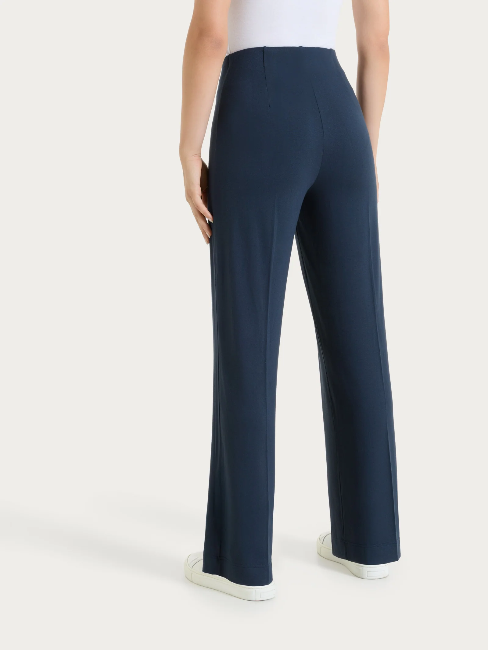 Pantalone ampio in jersey di viscosa crêpe - Bleu - Image 2