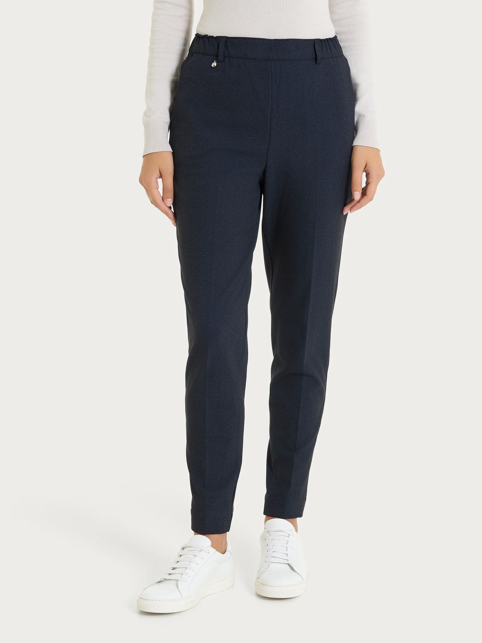 Pantalone chino slim con tasche in Flannel Twill - Bleu Mel.