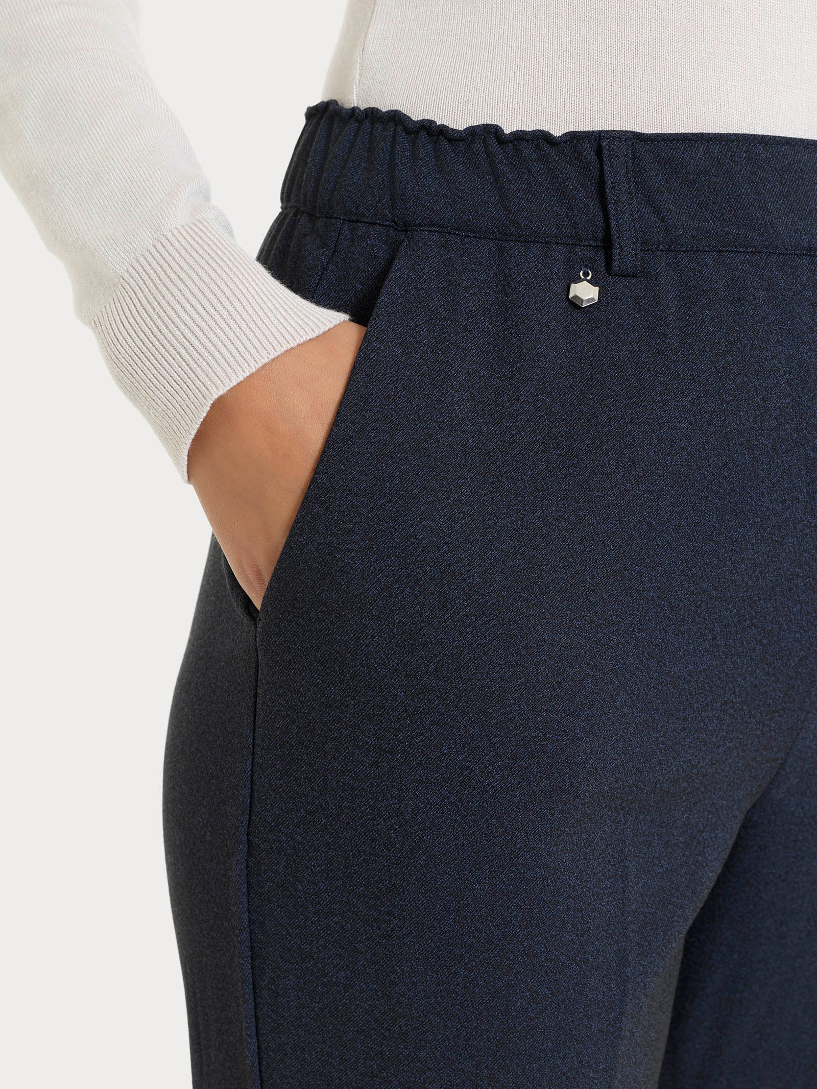 Pantalone chino slim con tasche in Flannel Twill - Bleu Mel. - Image 5