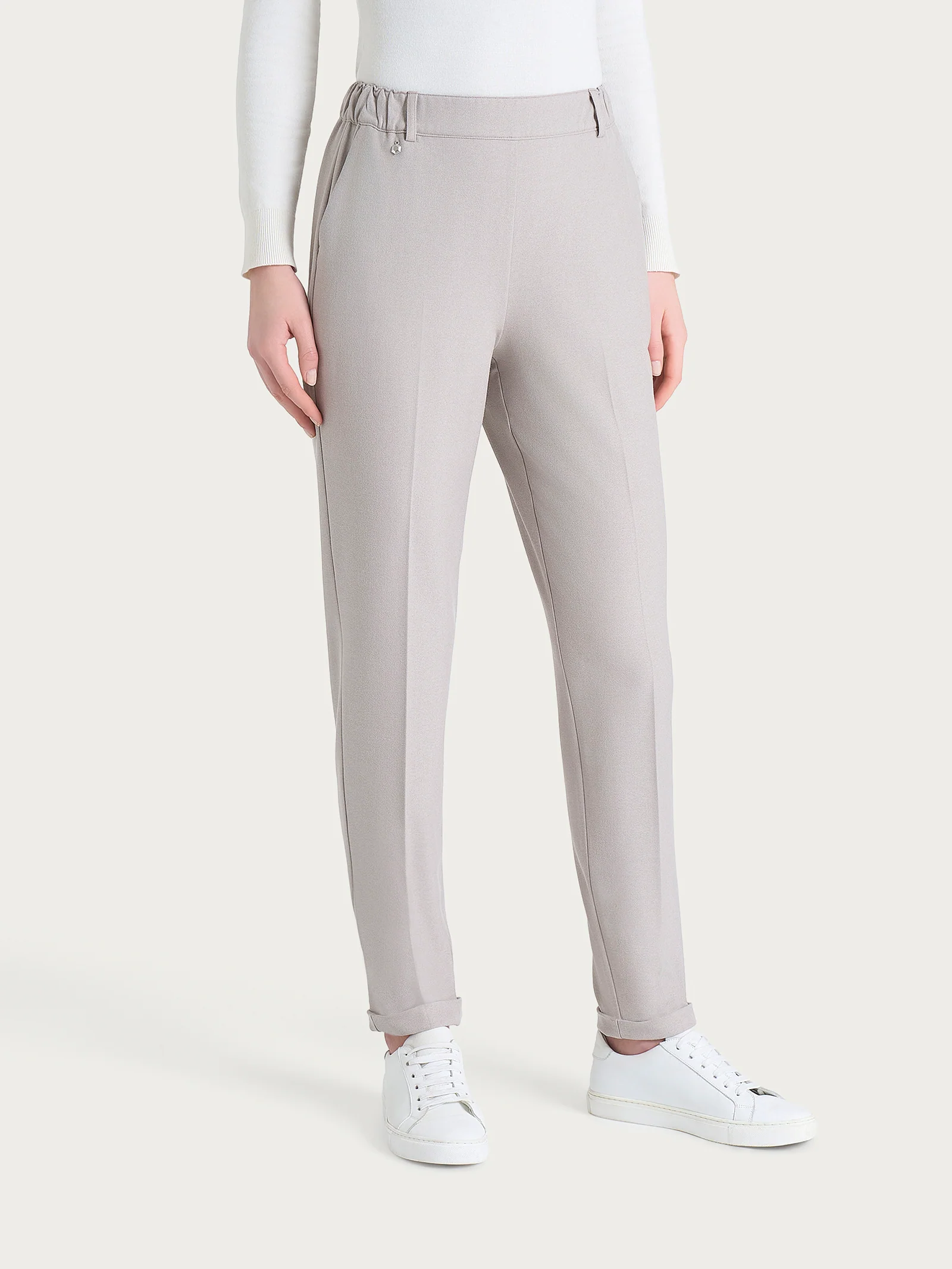 Pantalone chino slim con tasche in Flannel Twill - Nude - Image 2