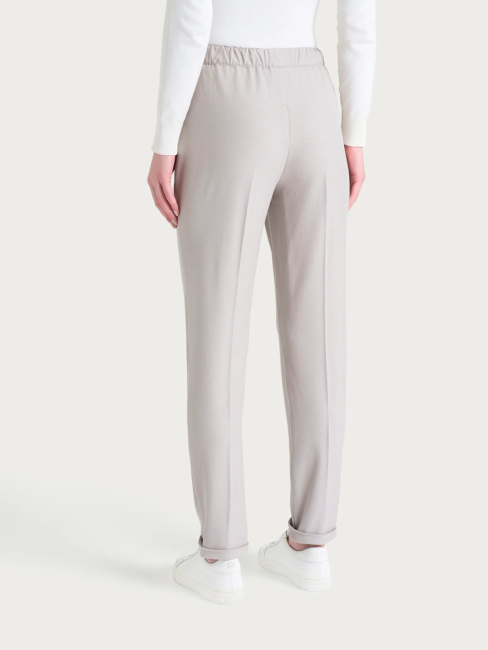 Pantalone chino slim con tasche in Flannel Twill - Nude - Image 4