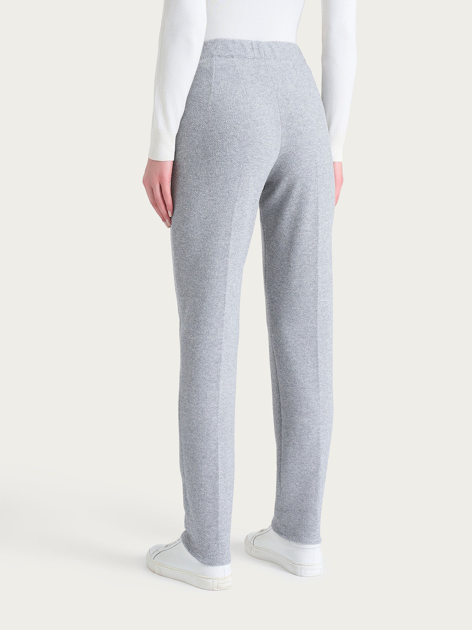 Pantalone chino slim con tasche in Japanese Fleece - Grigio Mel. - Image 2