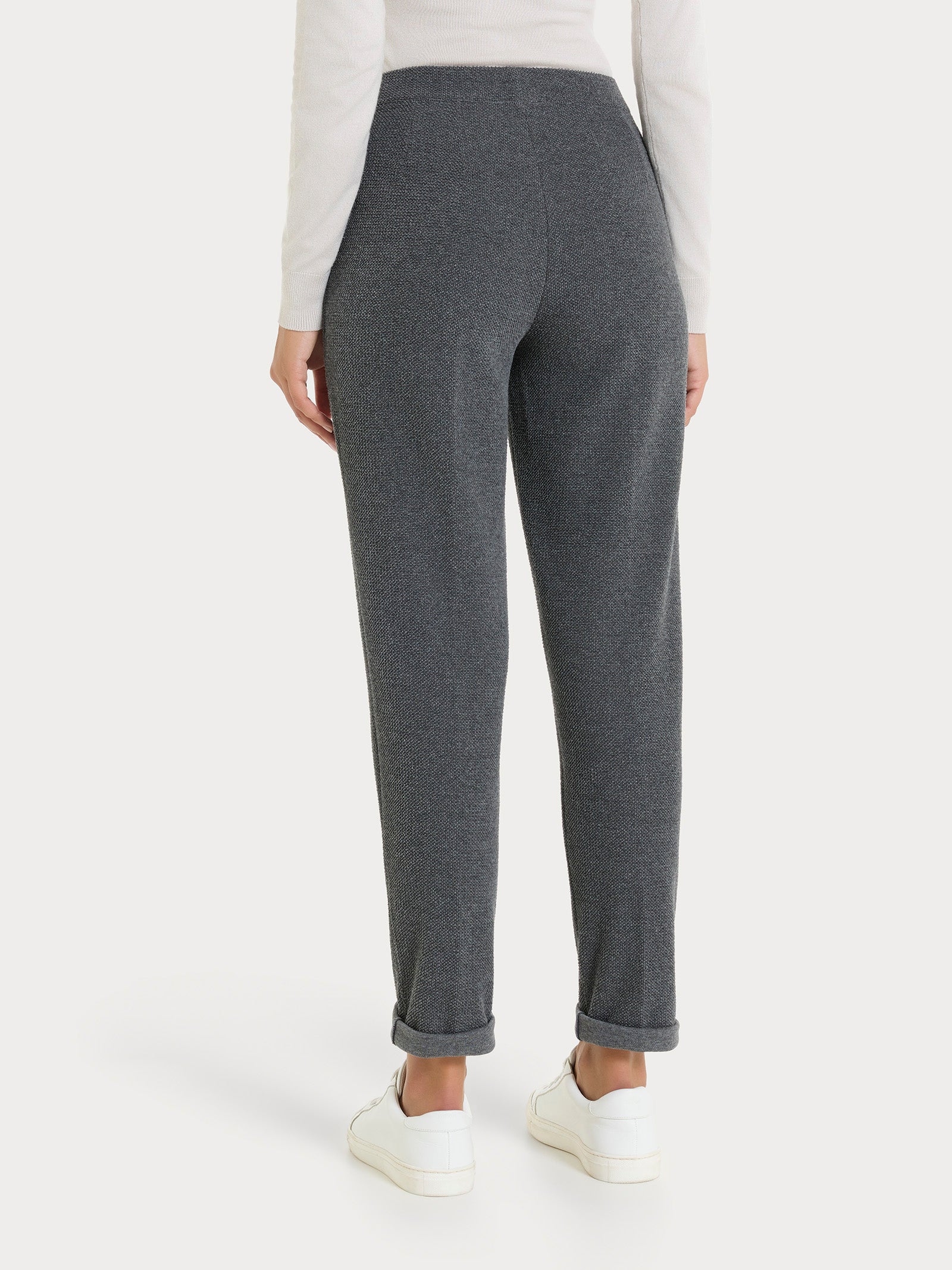 Pantalone chino slim con tasche in Japanese Fleece - Ardesia Mel. - Image 4