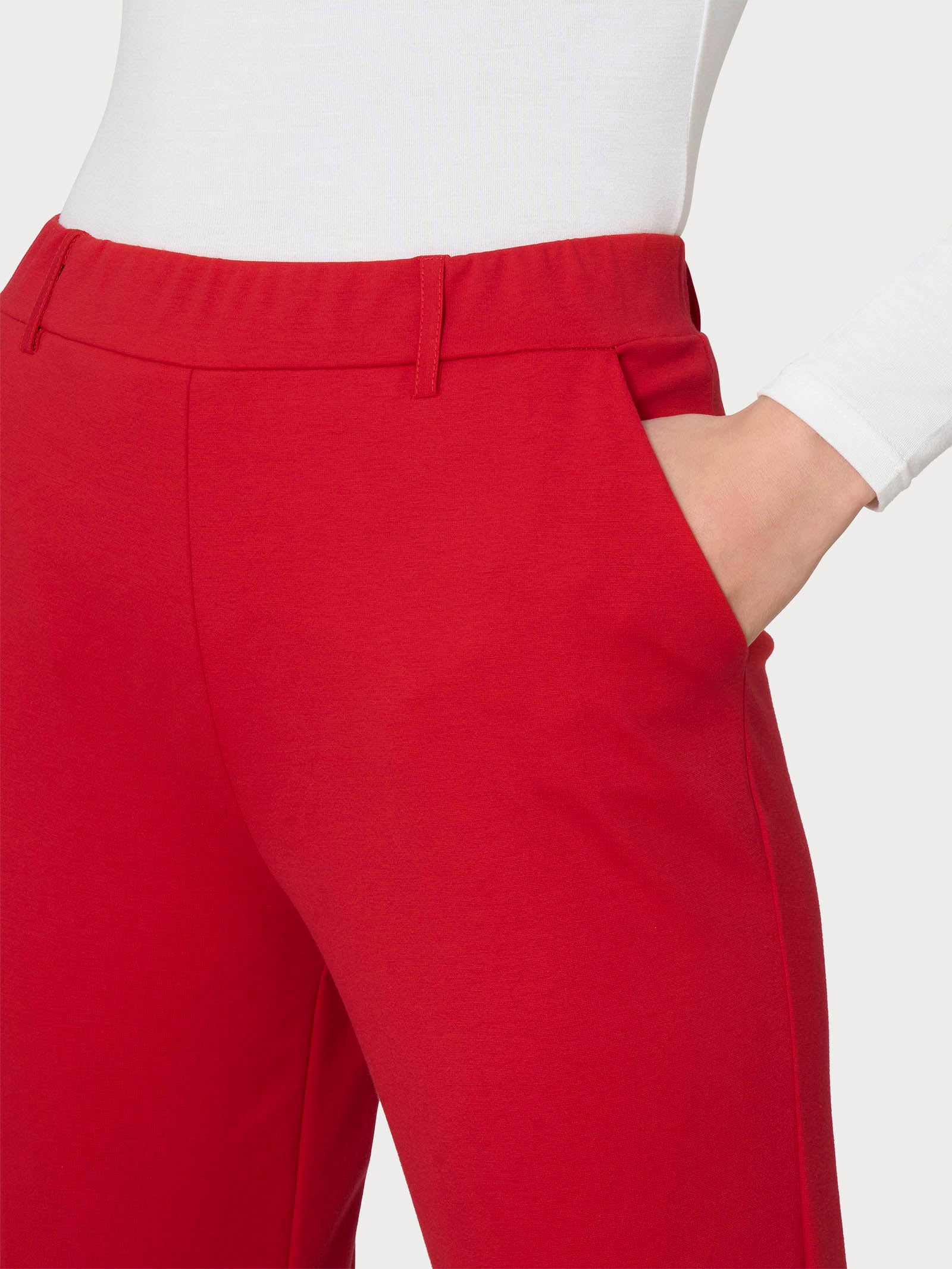 Pantalone dritto con tasche in Compact Light - Salsa - Image 3