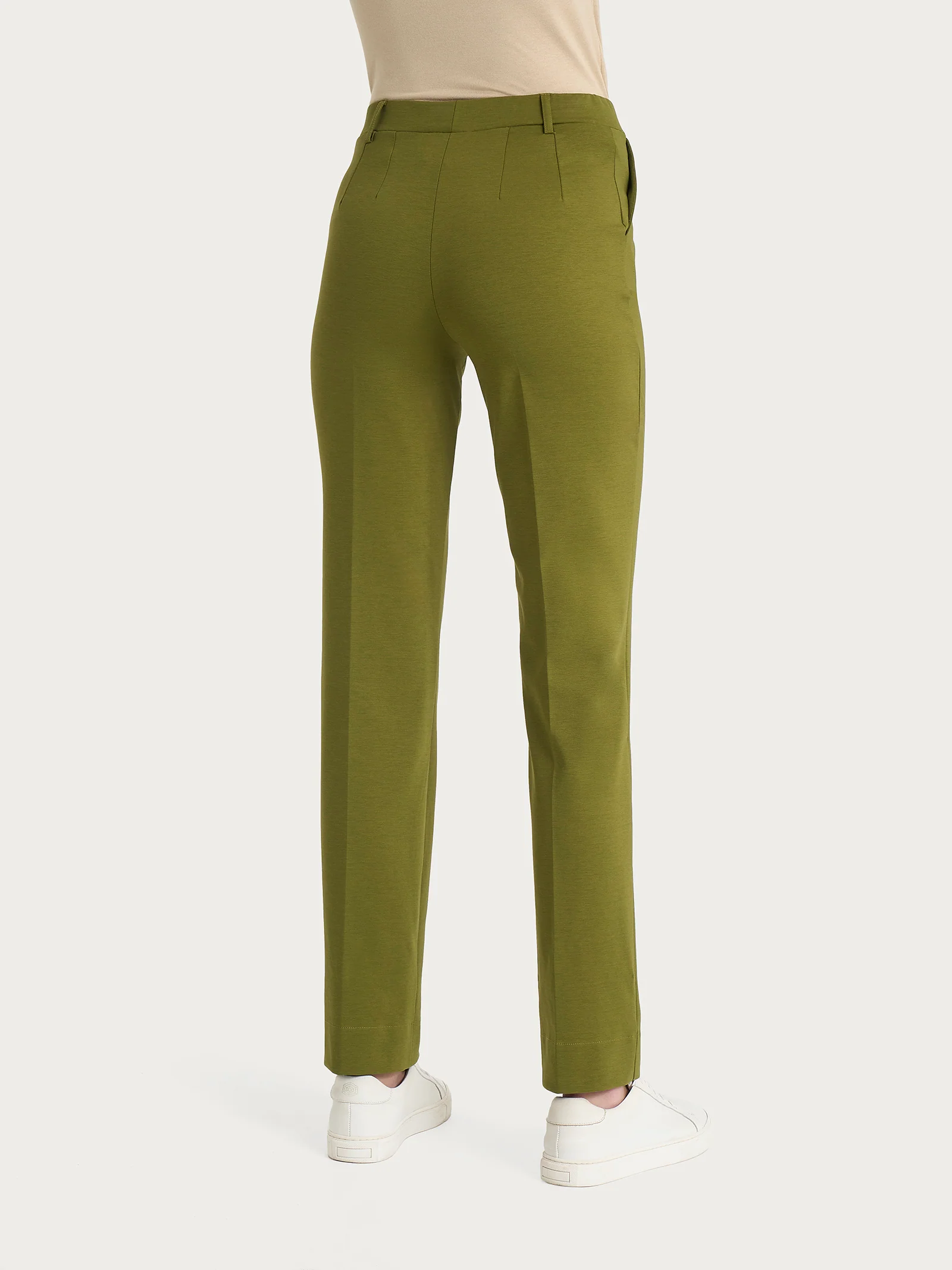 Pantalone dritto con tasche in Compact Light - Sphagnum - Image 2