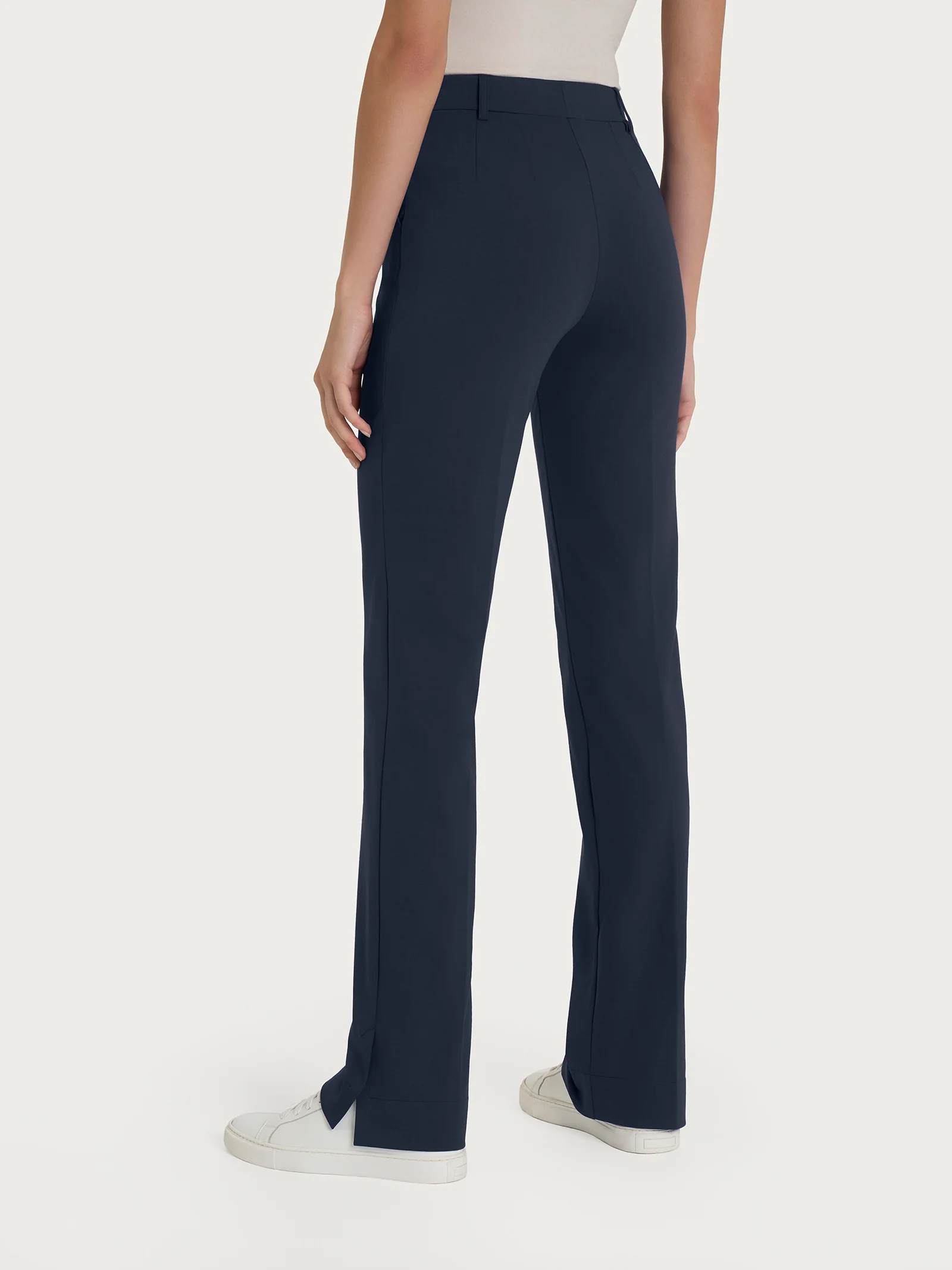 Pantalone dritto con tasche in Compact Light - Bleu - Image 2