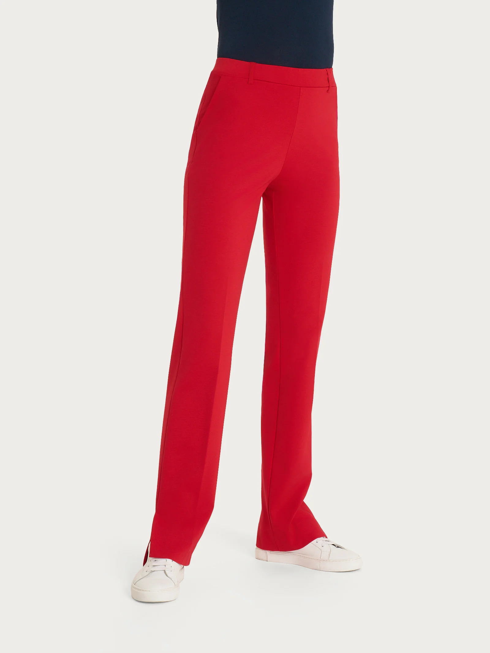 Pantalone dritto con tasche in Compact Light - Salsa