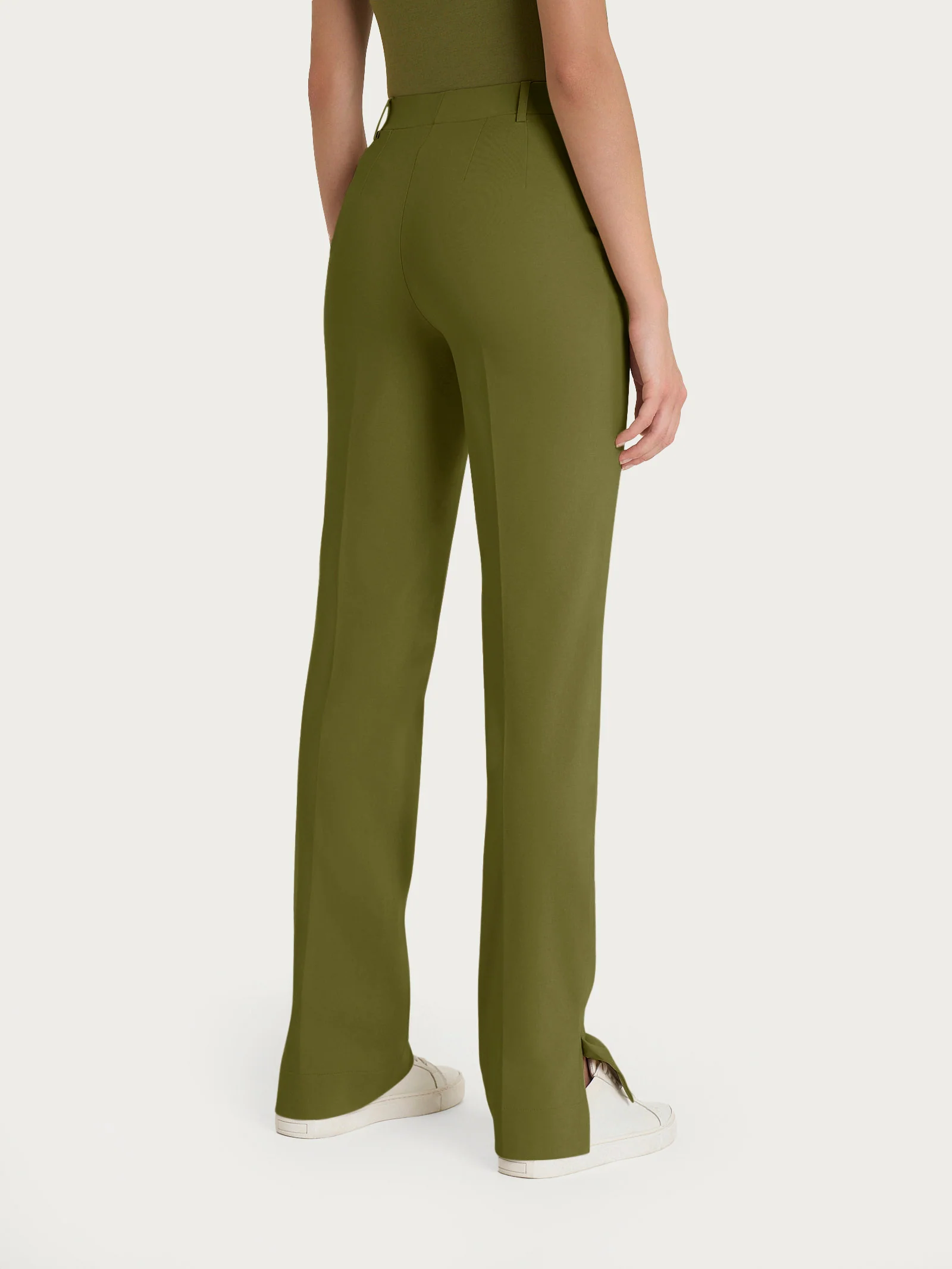Pantalone dritto con tasche in Compact Light - Sphagnum - Image 2
