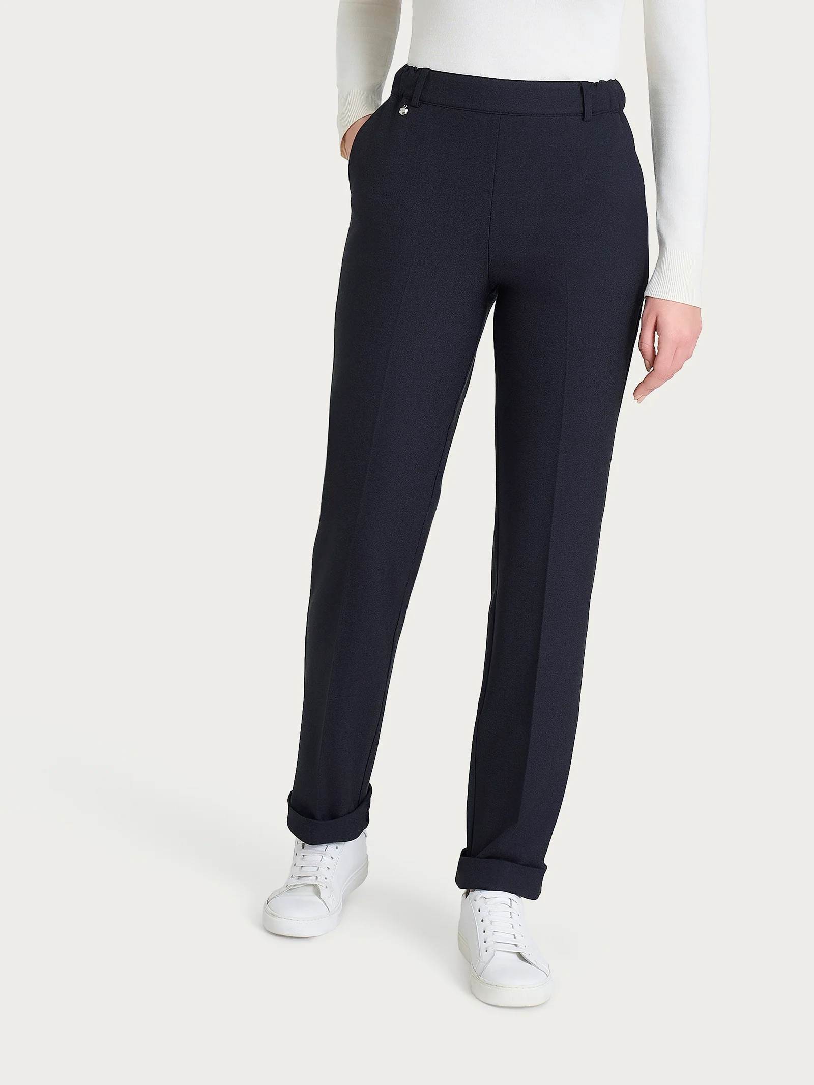 Pantalone dritto con tasche in Flannel Twill - Bleu Mel. - Image 2