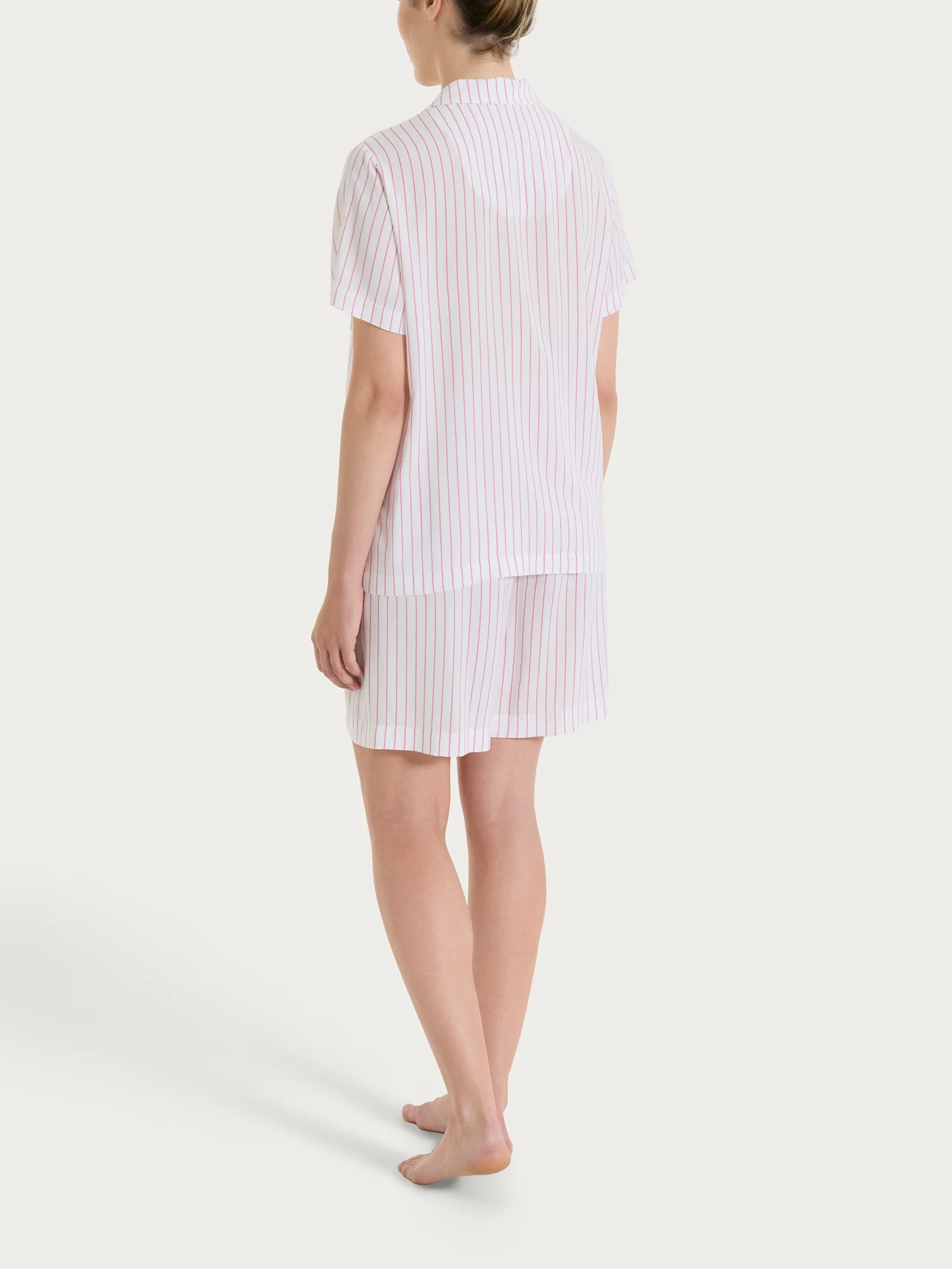 Pigiama corto a righe in Ecoseta - Fant. Cashmere Rose - Image 2
