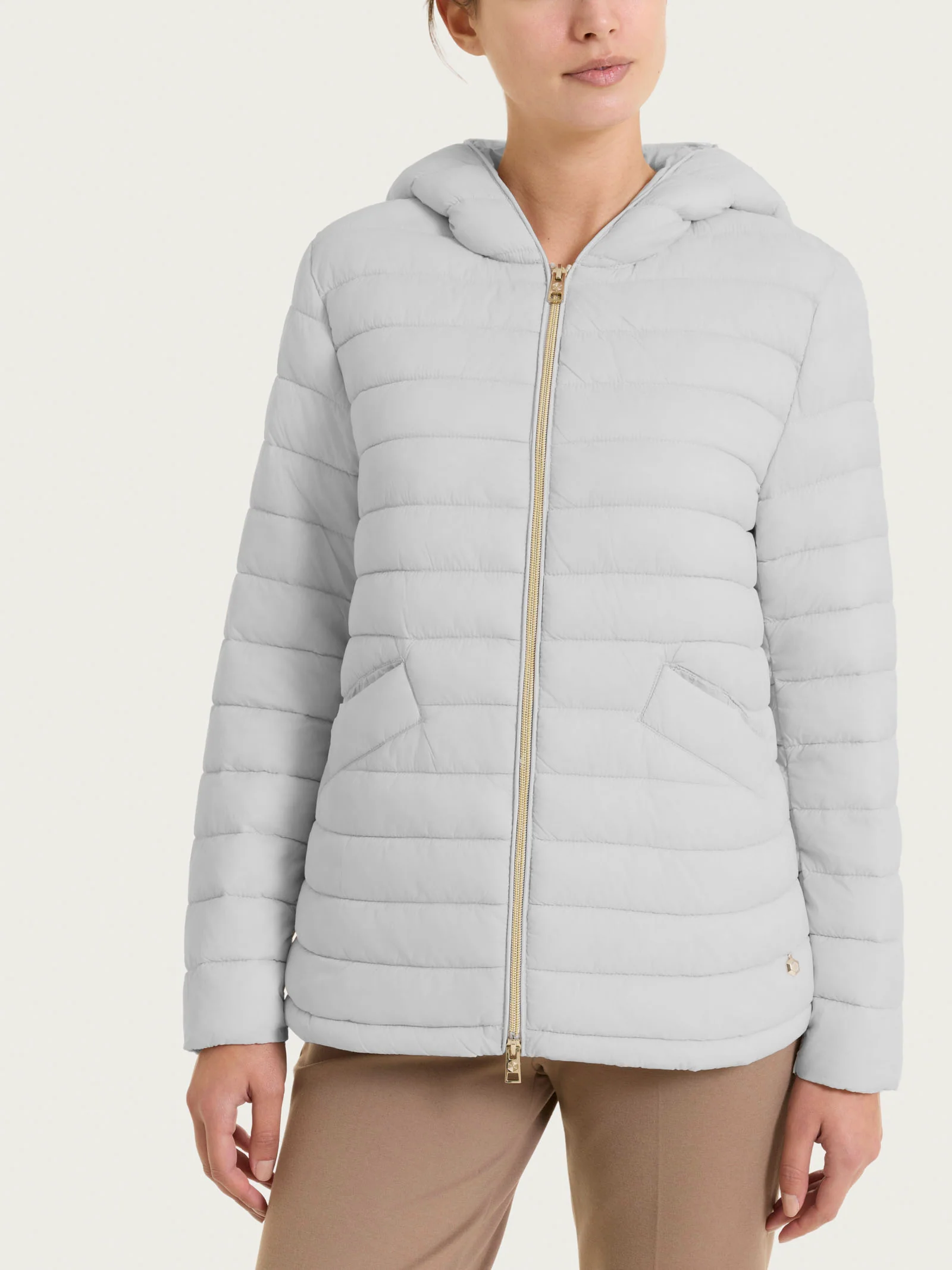 Piumino con cappuccio in Vegan Down - Dawn Blue