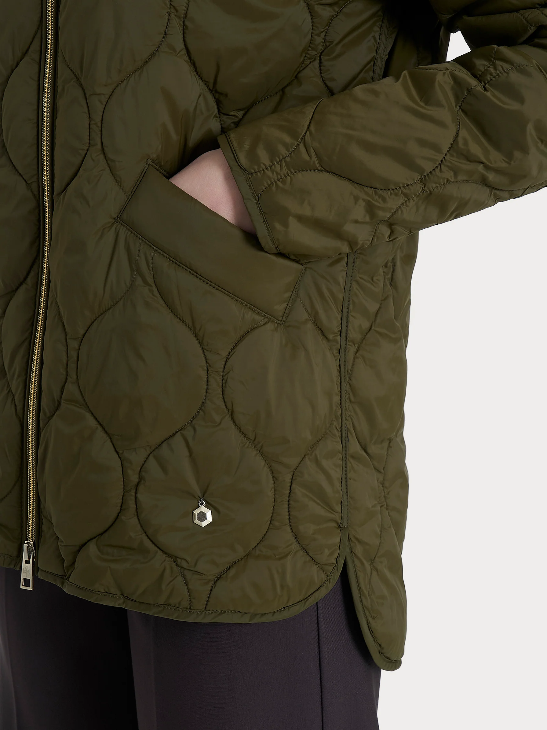 Piumino Onion Quilt con cappuccio - Dark Olive - Image 3