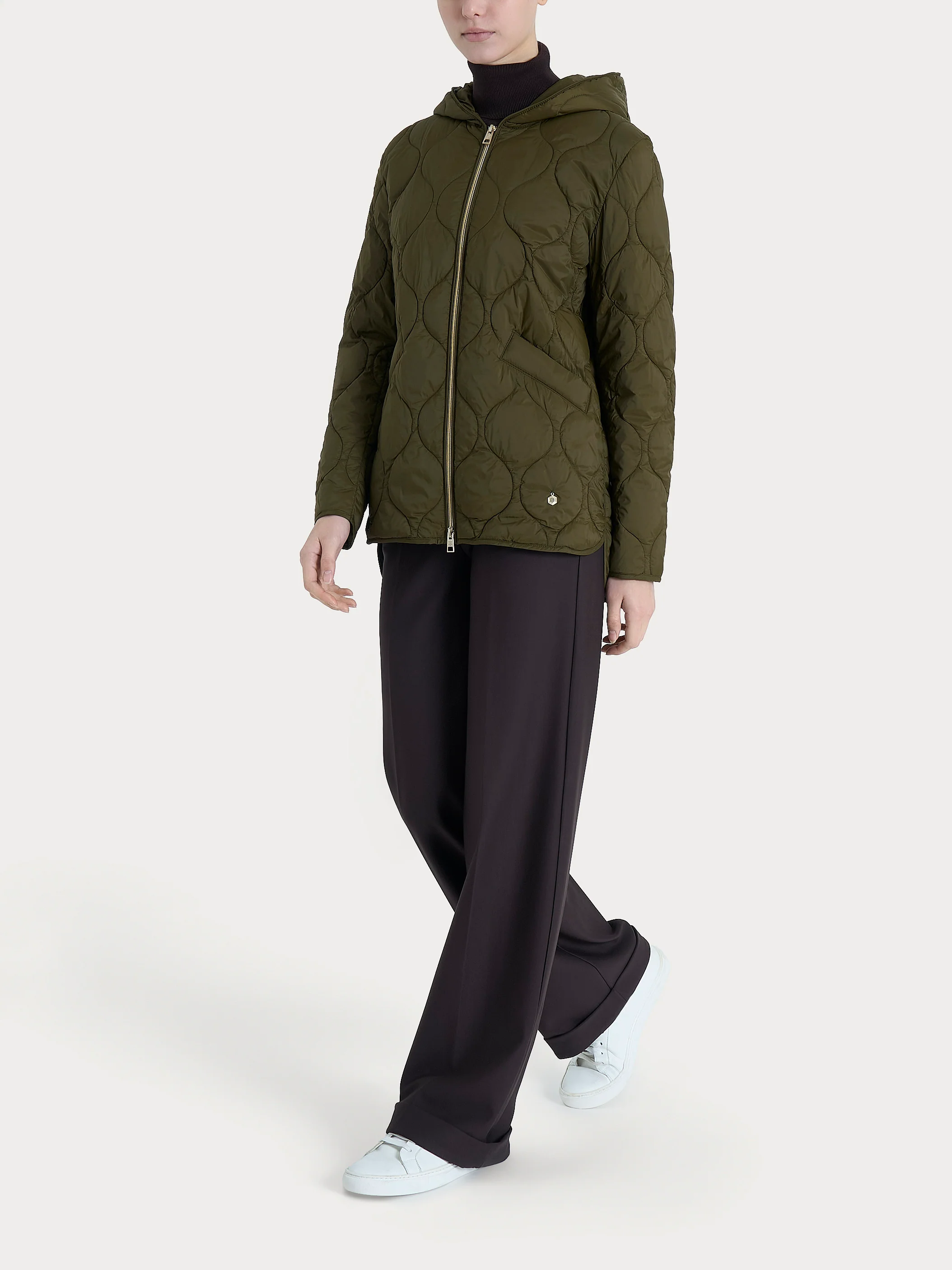 Piumino Onion Quilt con cappuccio - Dark Olive - Image 5