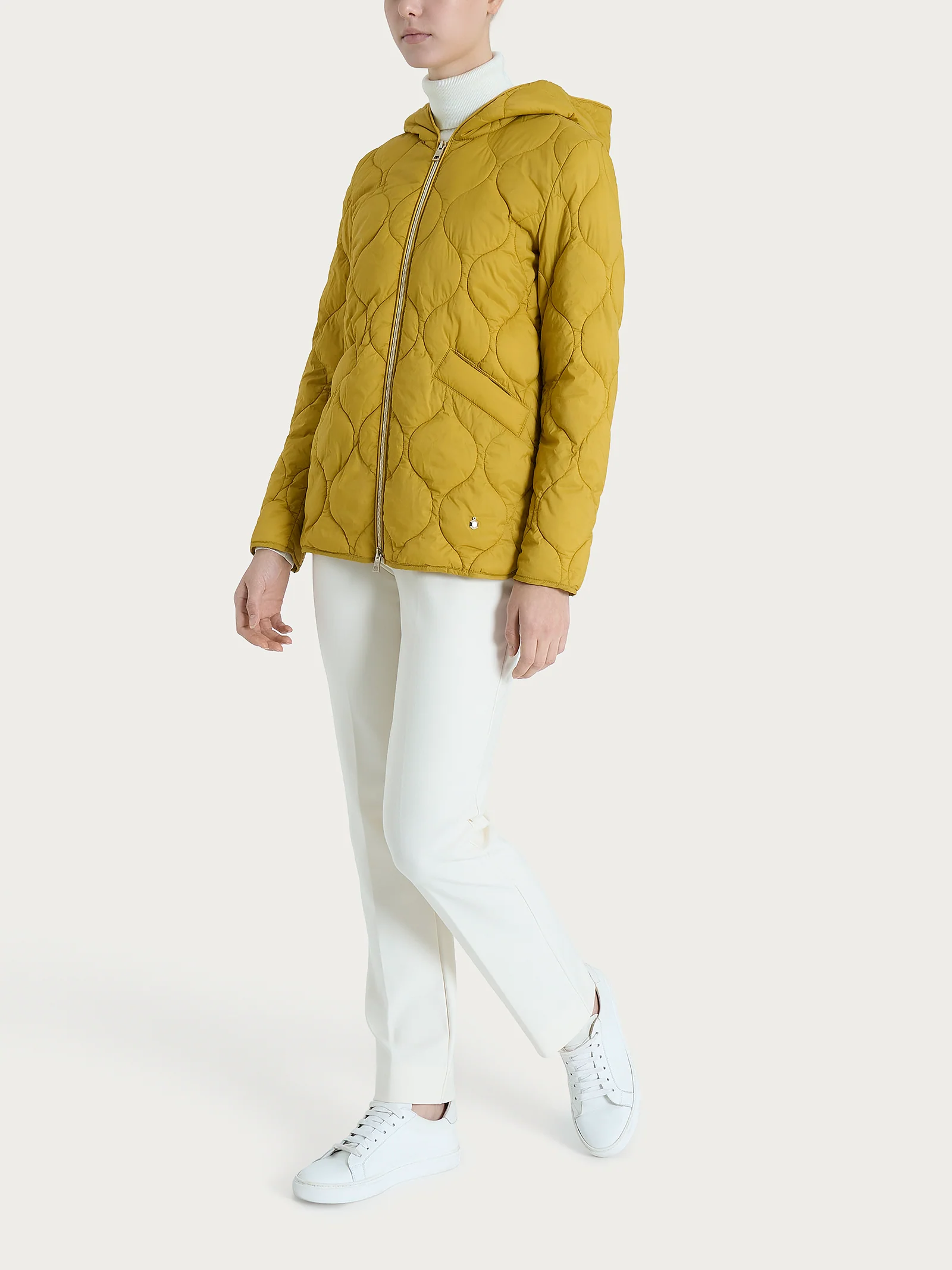 Piumino Onion Quilt con cappuccio - Oil Yellow - Image 5