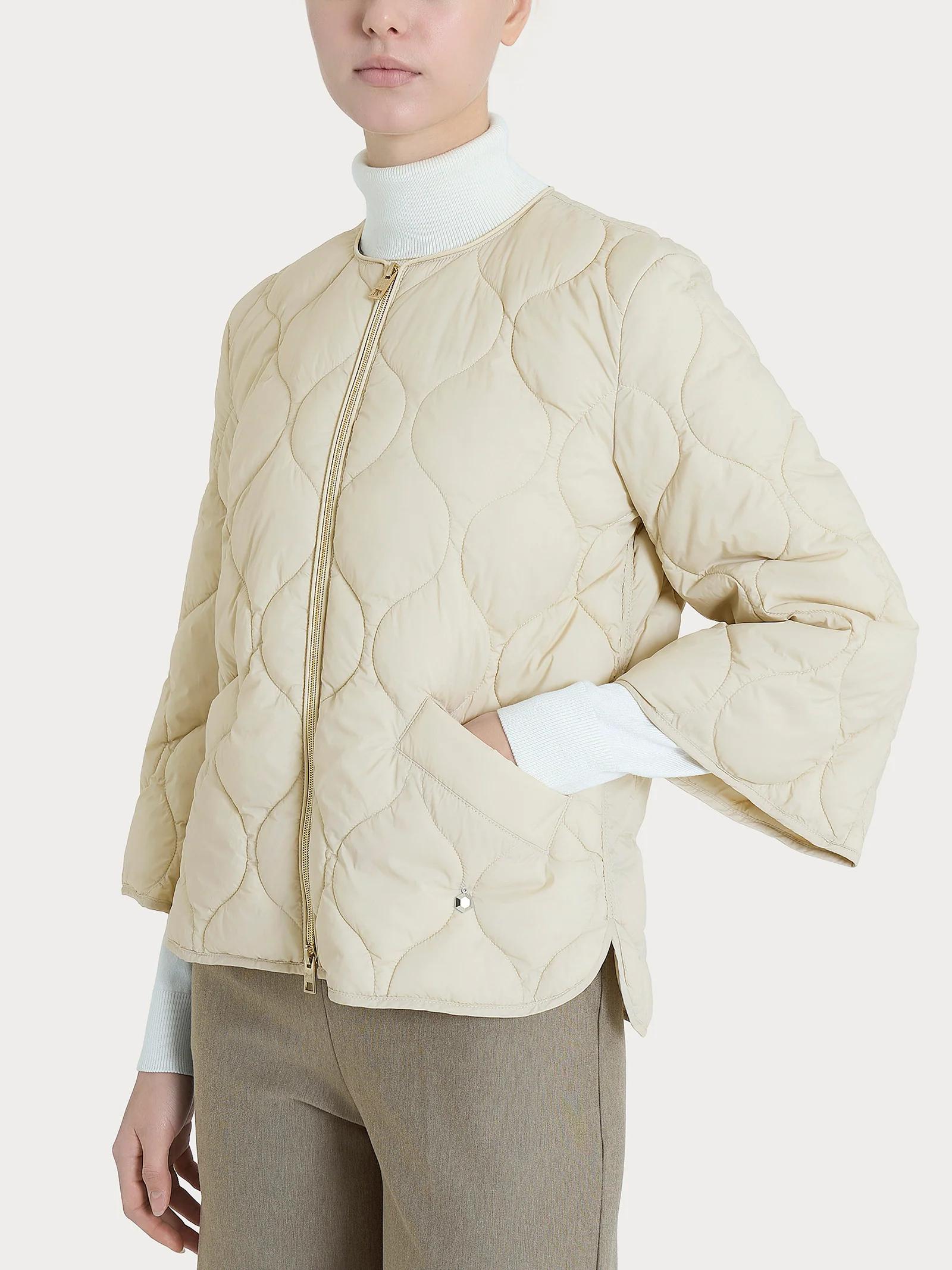 Piumino Onion Quilt con manica 3/4 - Champignon
