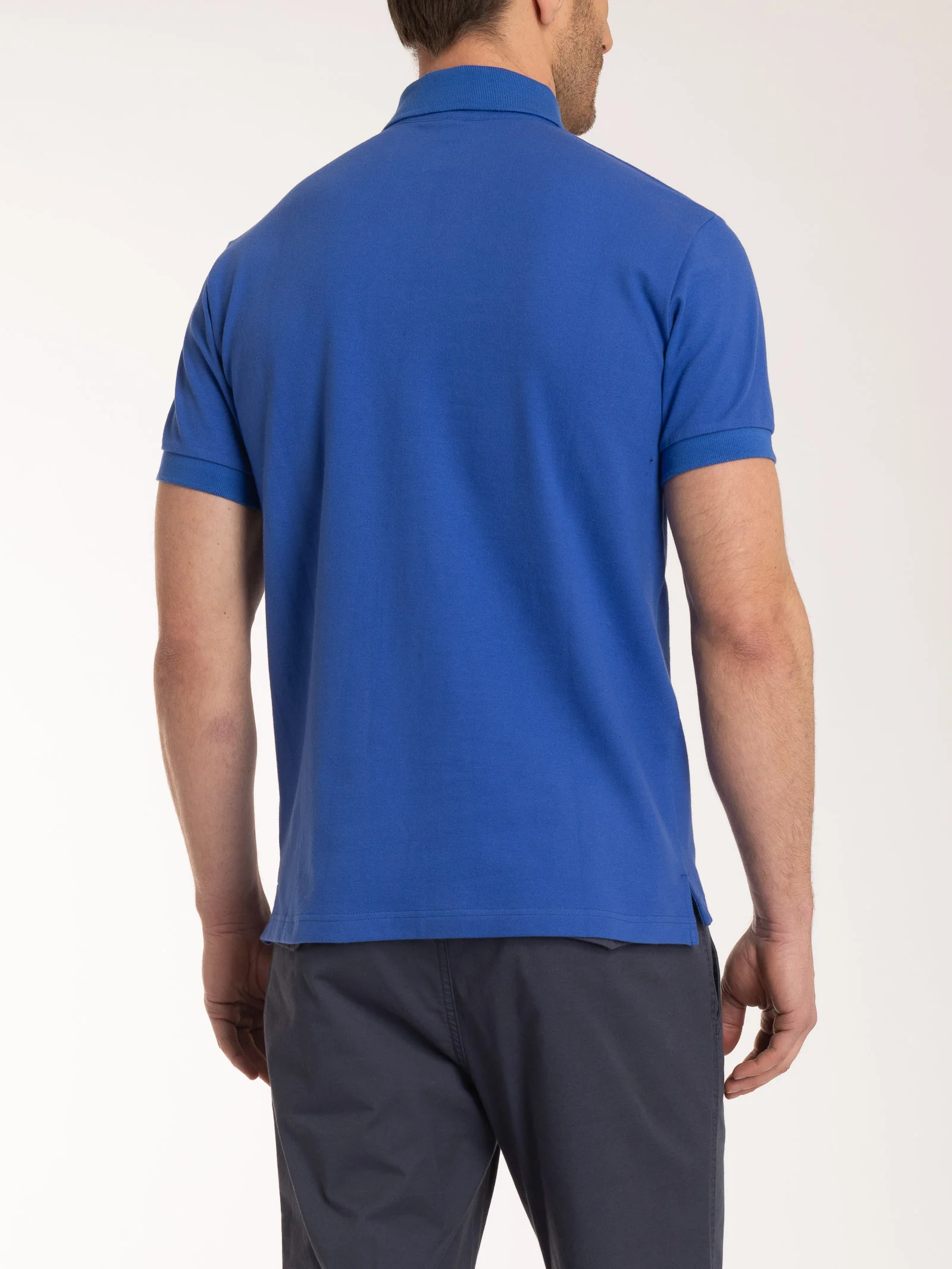 Polo in Eco Cotton Piquet Stretch - Dazzling Blue - Image 2